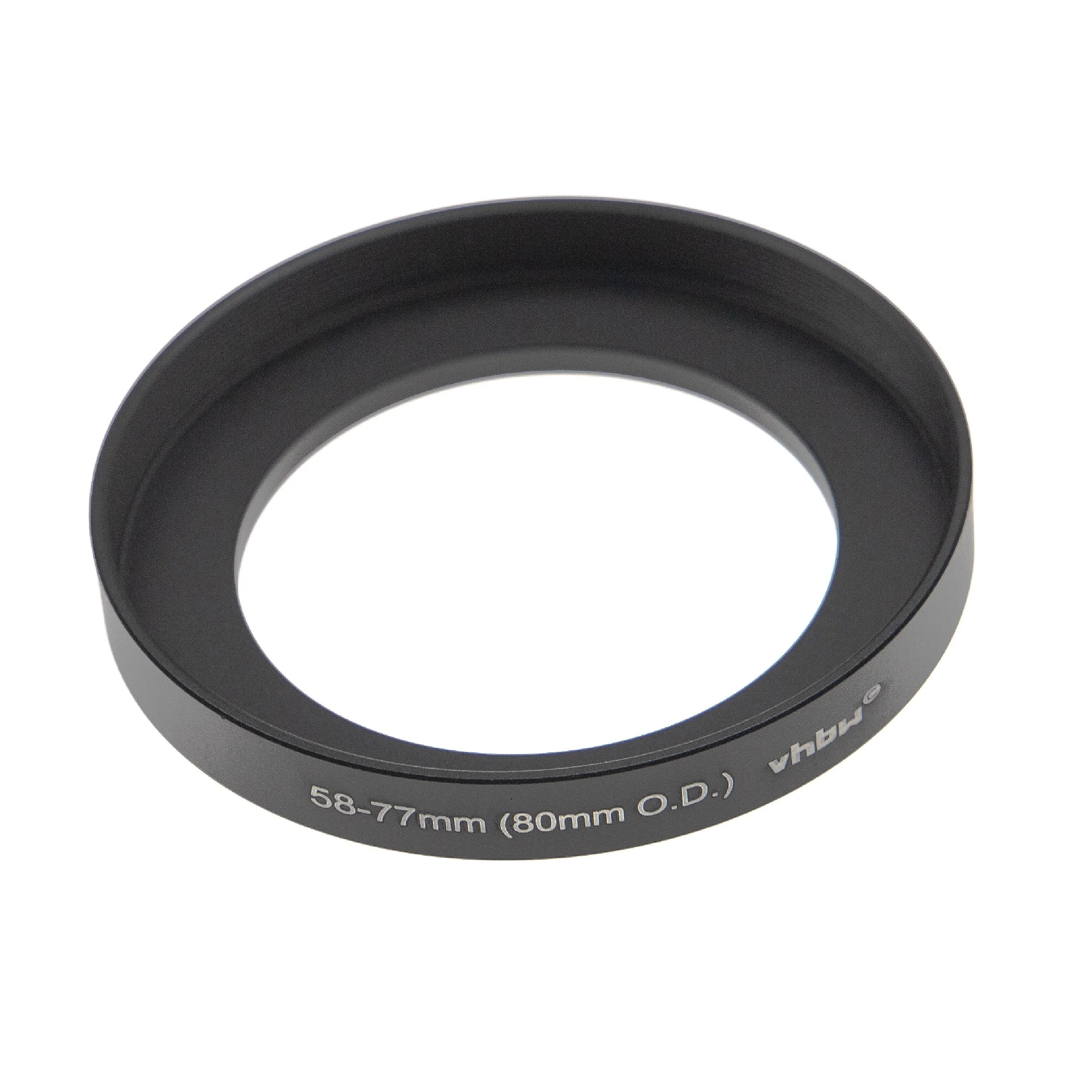 Bague Step-up 58 mm vers 77 mm pour boîte mate (matte box) 80 mm O.D. - Adaptateur filtre