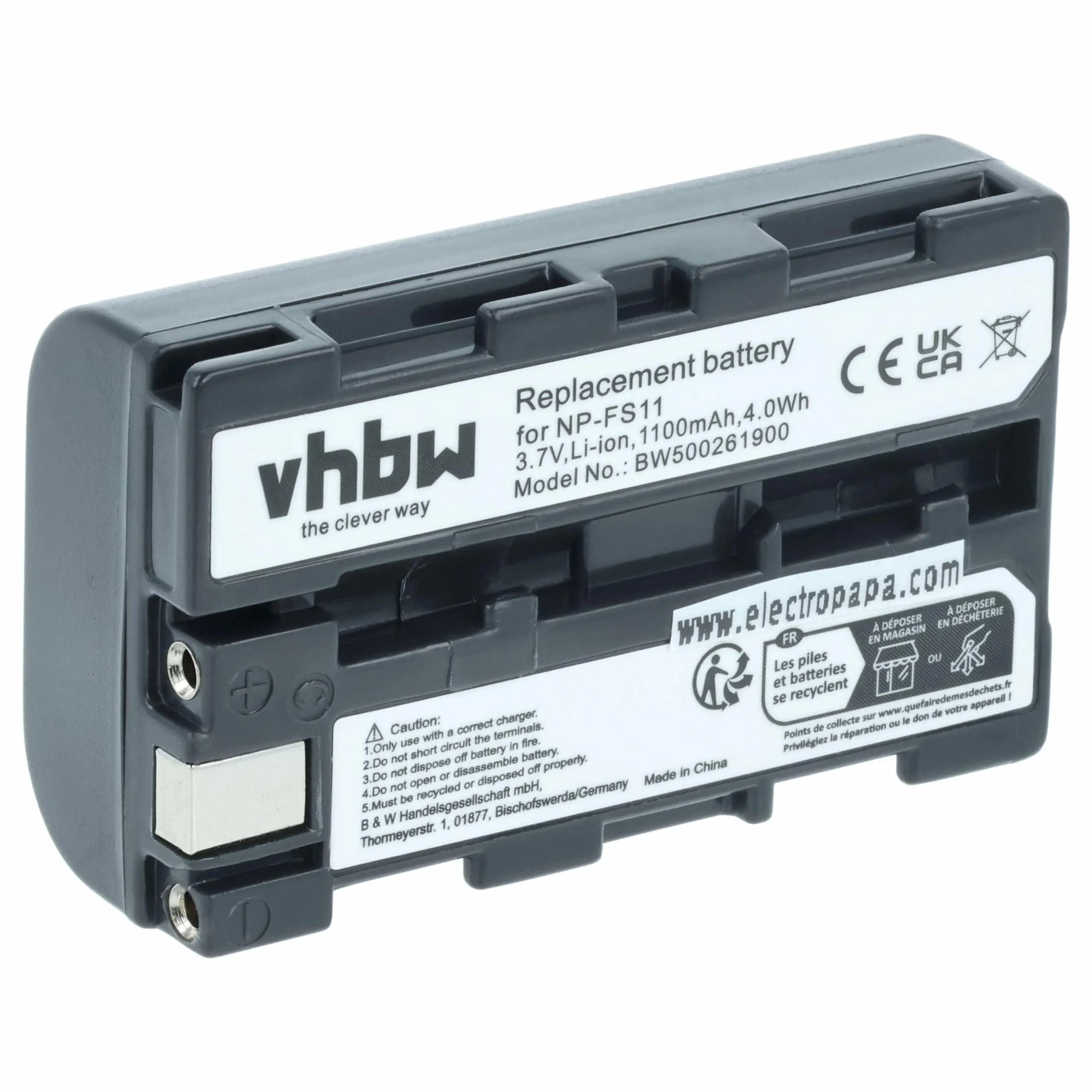 Batterie remplace Sony NP-FM11, NP-FS10, NP-F11, NP-FM10, NP-F10 pour caméscope Sony- 1100mAh 3,6V Li-ion