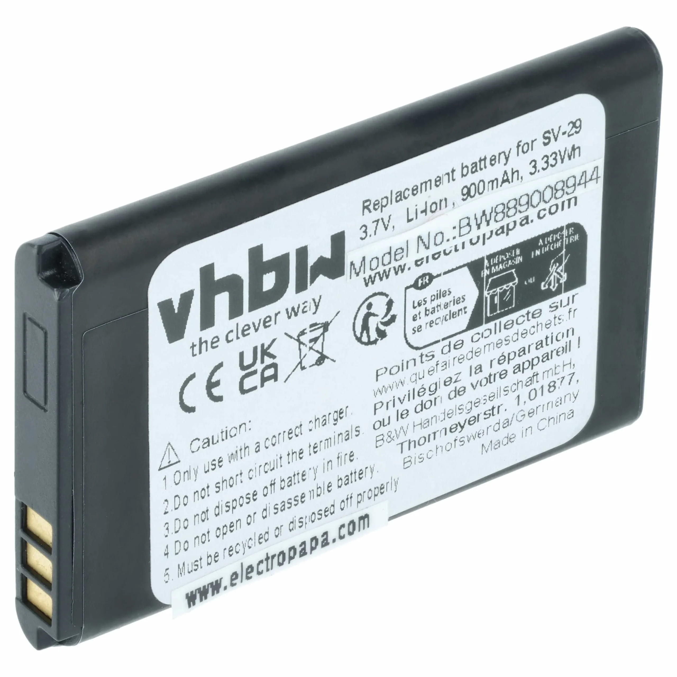 Batterie remplace Alcatel RTR001F01, 10000058 téléphone portable T-Com - 900mAh 3,7V Li-ion