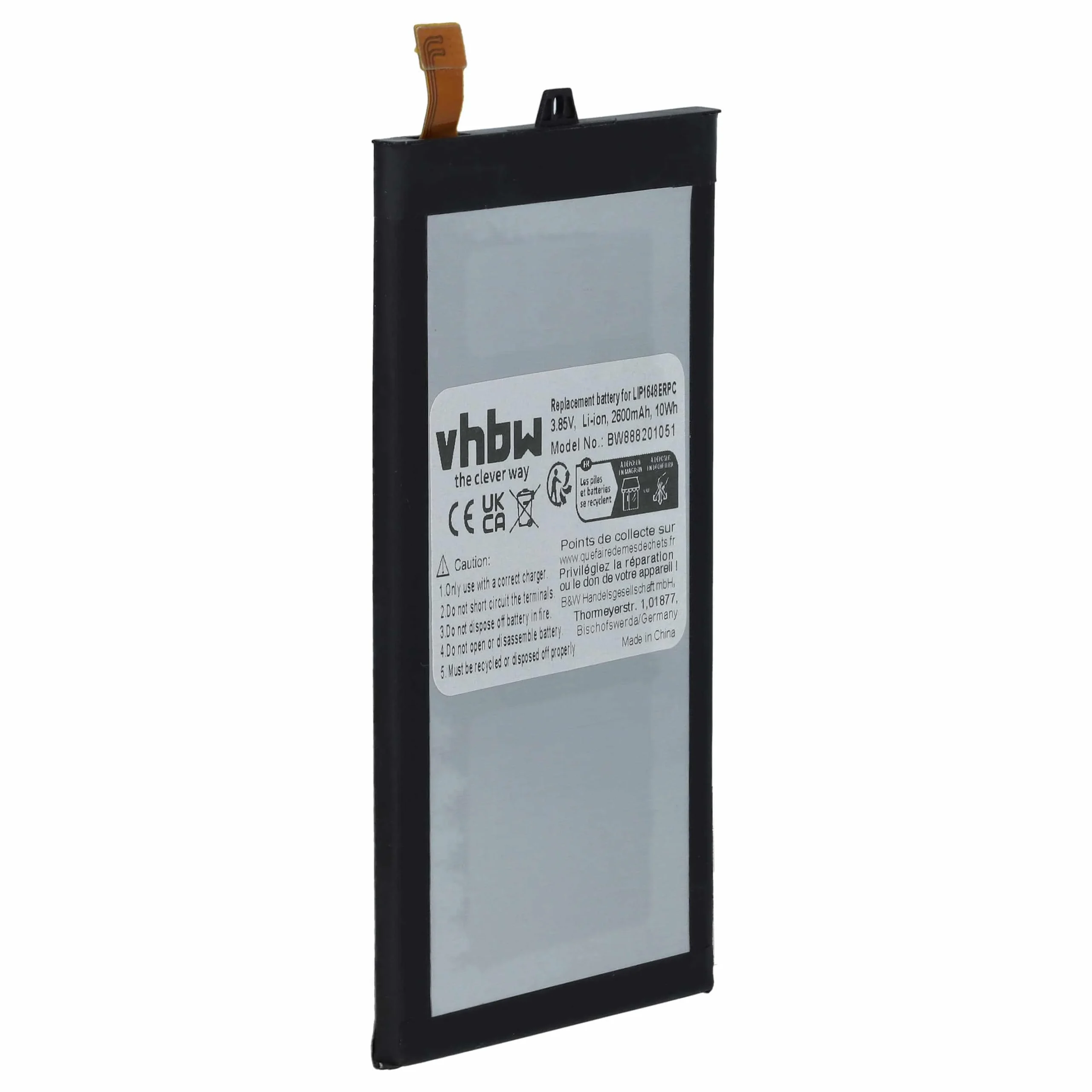 Batterie remplace Sony LIP1648ERPC téléphone portable Sony - 2600mAh 2,85V Li-polymère