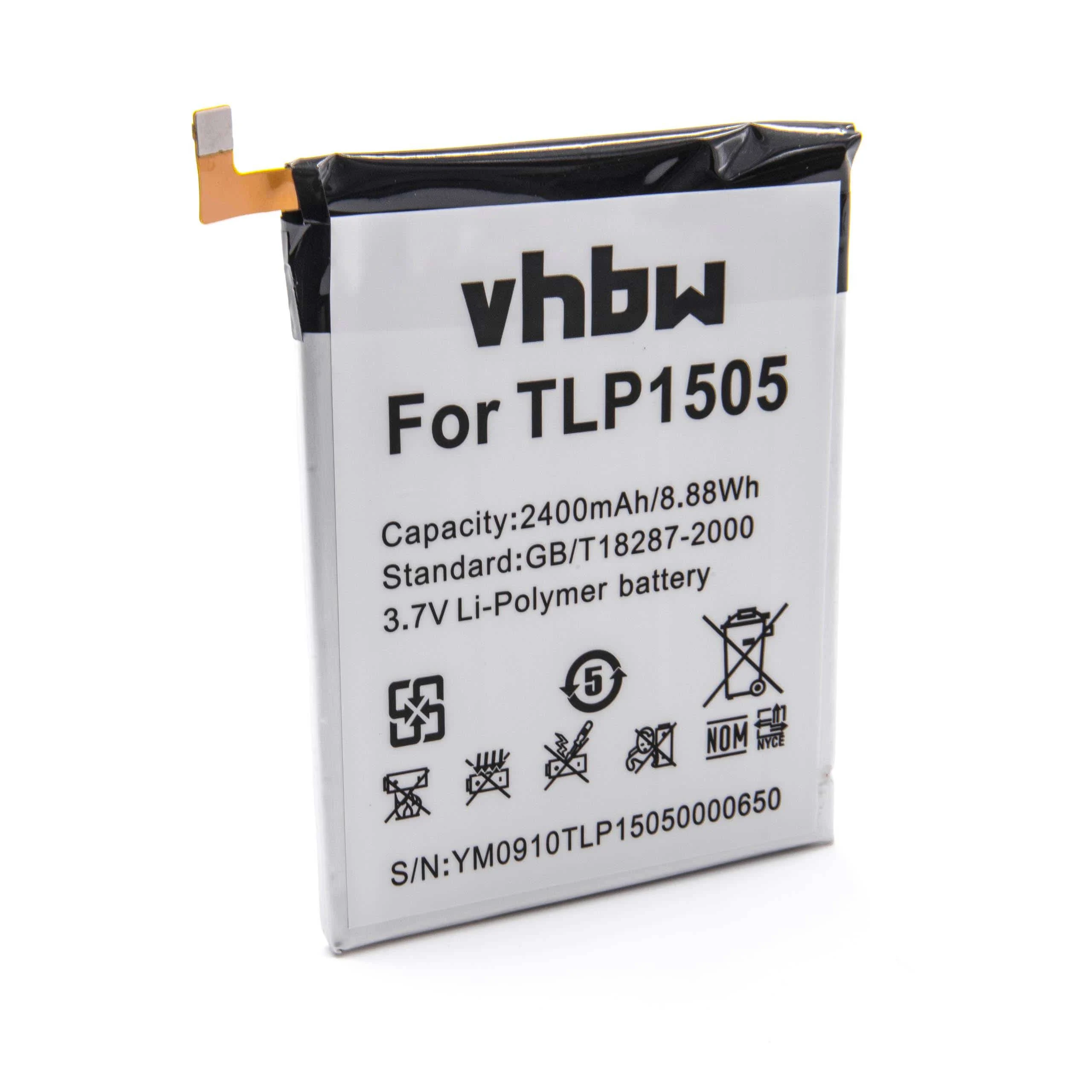 Batterie remplace TLP1505 téléphone portable Wiko - 2400mAh 3,8V Li-polymère