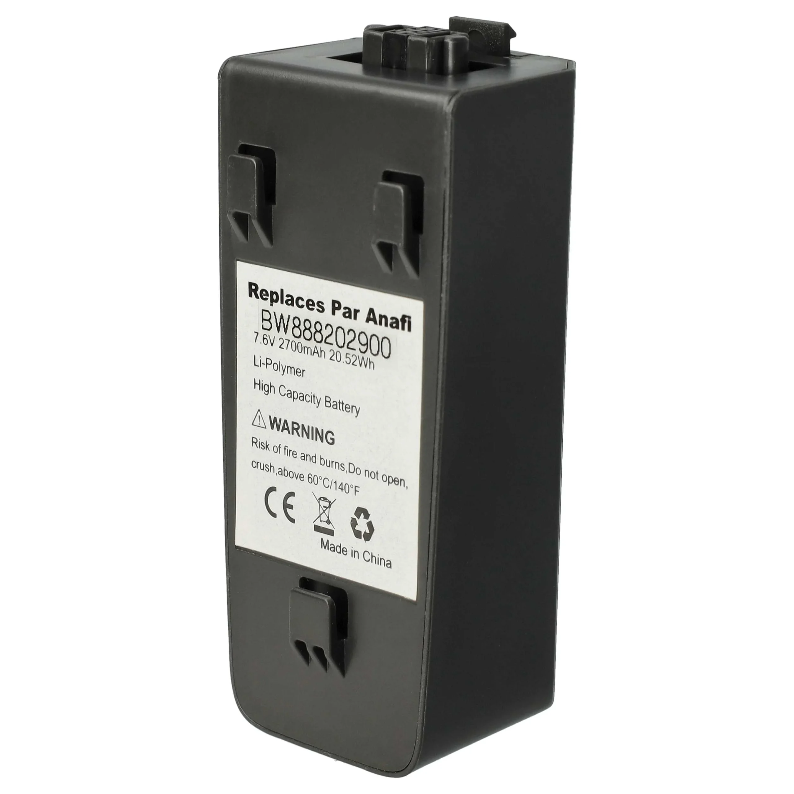 Batterie remplace Parrot PF070312, PF728000AA, 50869BBR pour drone Parrot- 2700mAh 7,6V Li-polymère