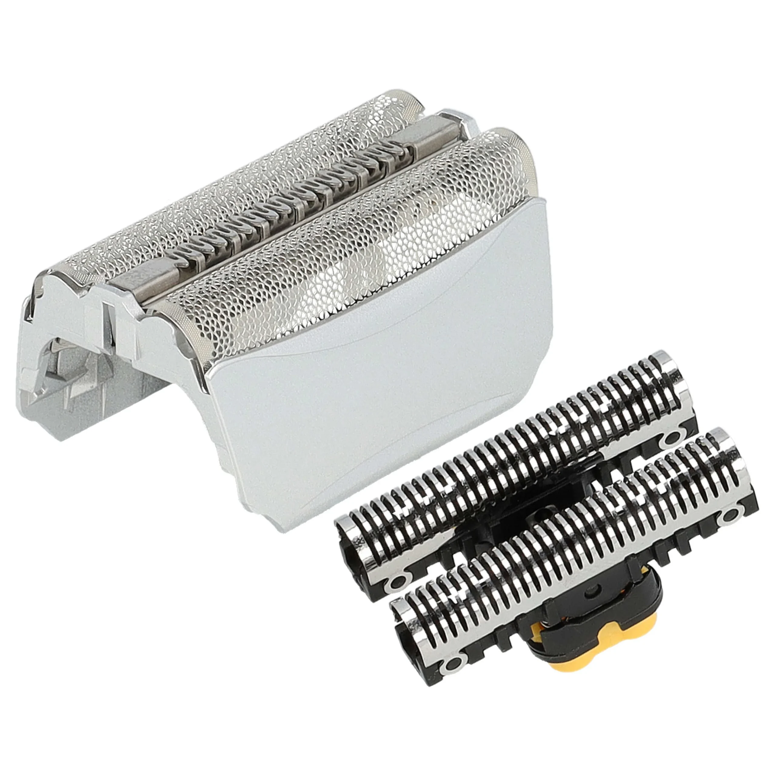 1x bloc de lames, 1x grille de rasoir double avec cadre remplace Braun 51S, 51B pour - argenté