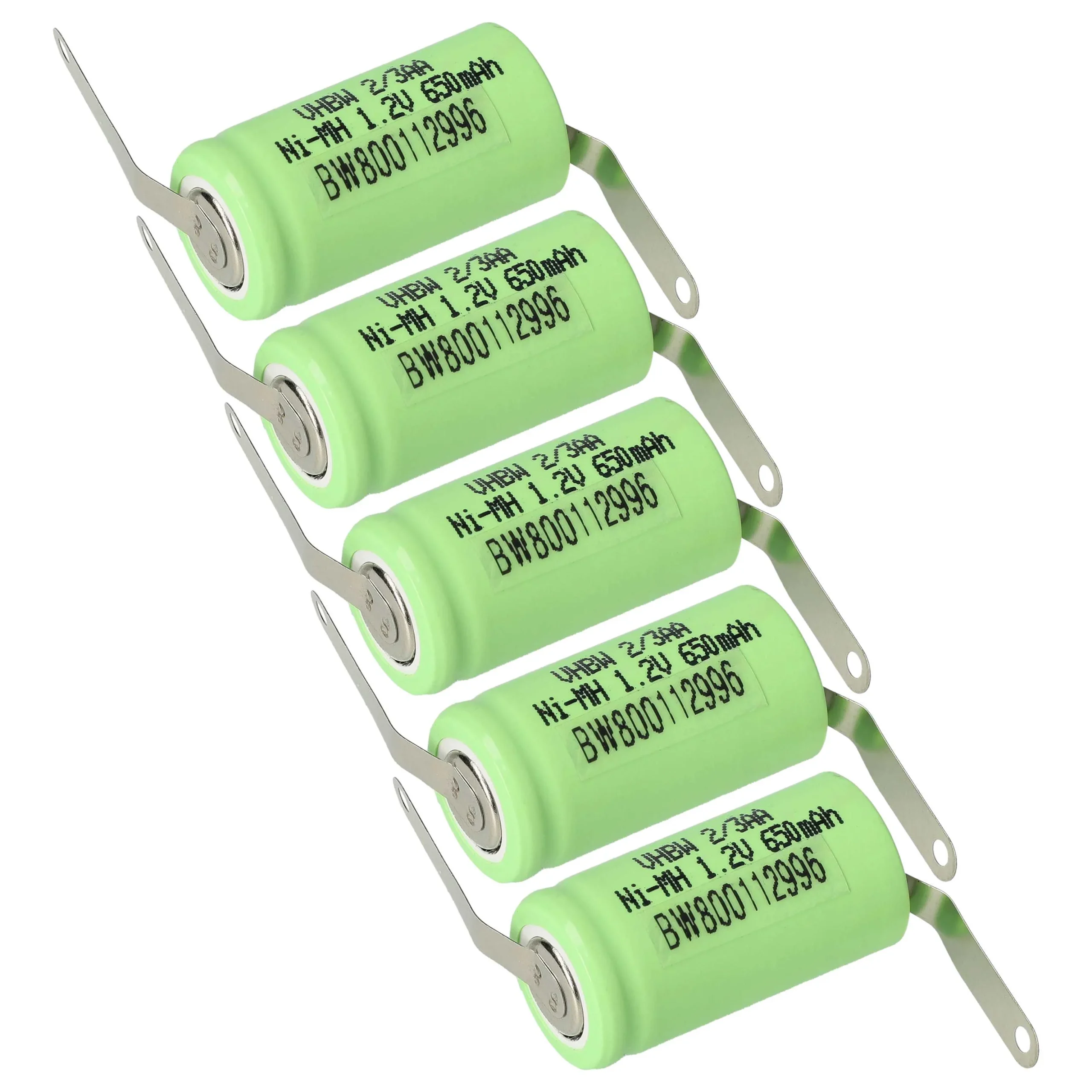 Batterie (5 pcs.) remplace 2/3AA modèle radio-télécommandé - 650mAh 1,2V NiMH