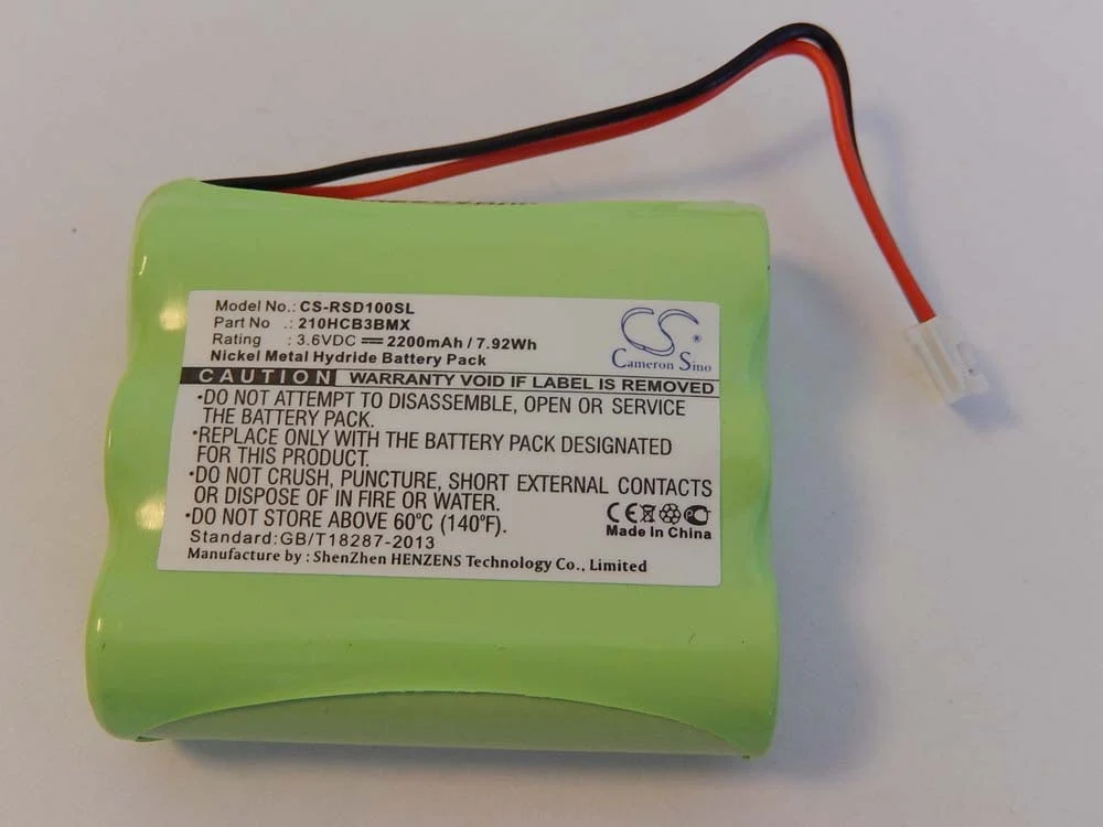 Batterie remplace Robert Sports 210HCB3BMX pour lecteur MP3 Robert Sports - 2200mAh 3,6V NiMH