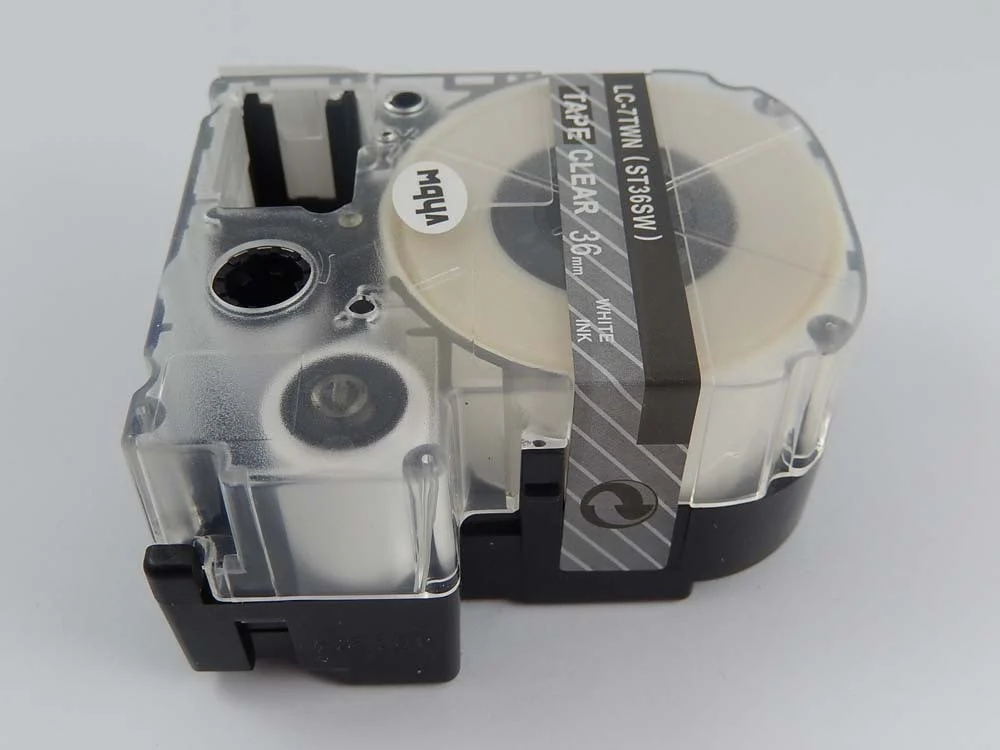 Cassette à ruban remplace Epson LC-7TWN - 36mm lettrage Blanc ruban Transparent, plastique