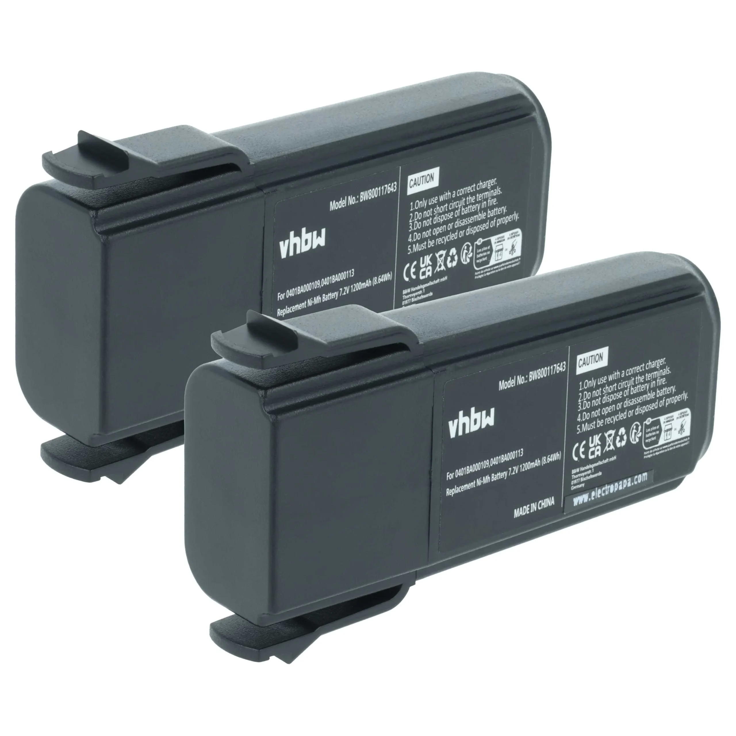 2x Batteries remplace Elca 04.142, 0401BA000109, 0401BA000113 pour télécommande Elca- 1200mAh 7,2V NiMH