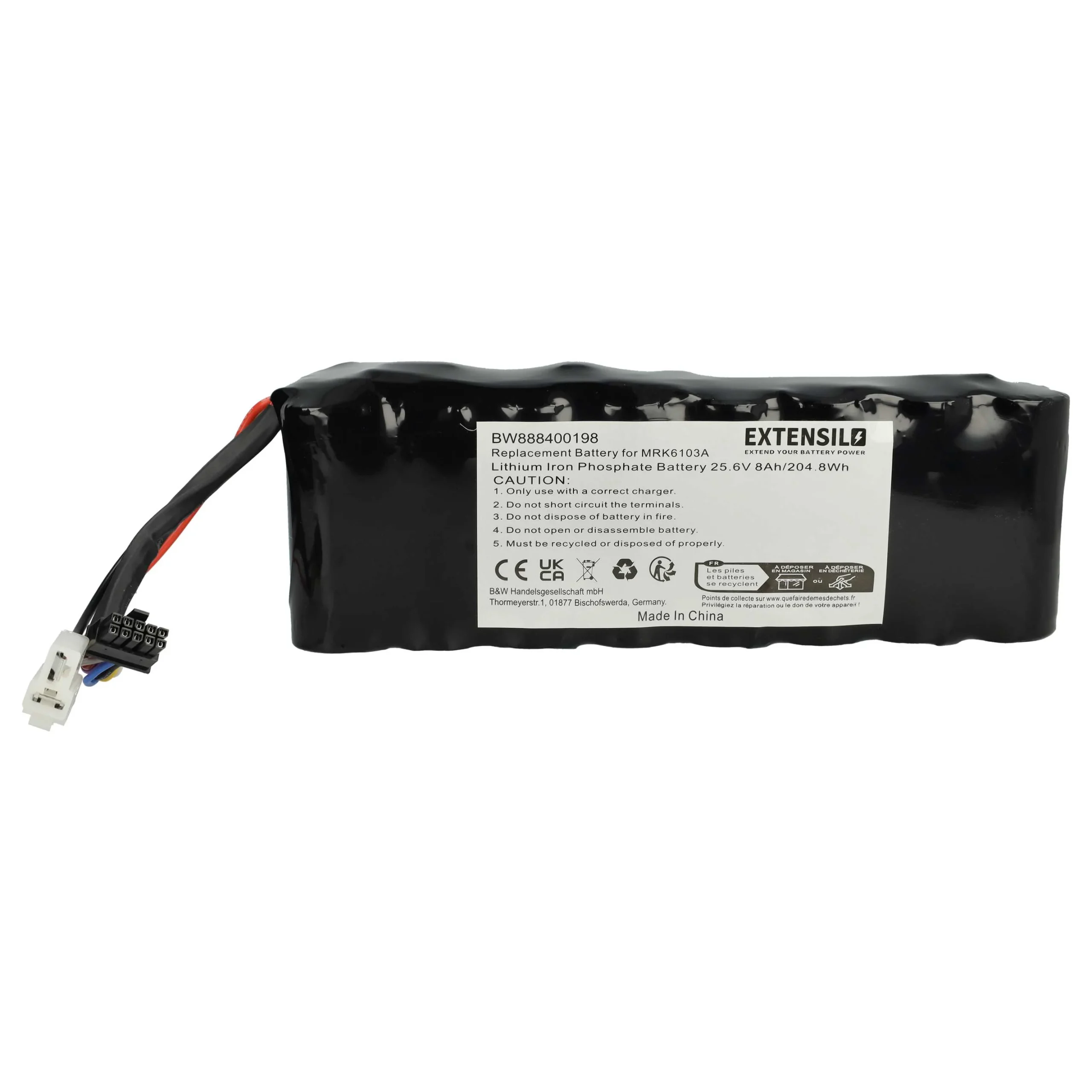 Batterie remplace MRK6103A, BAT6001B, BAT6000A, BAT6000C pour outil de jardinage - 8000mAh 25,6V LiFePO4
