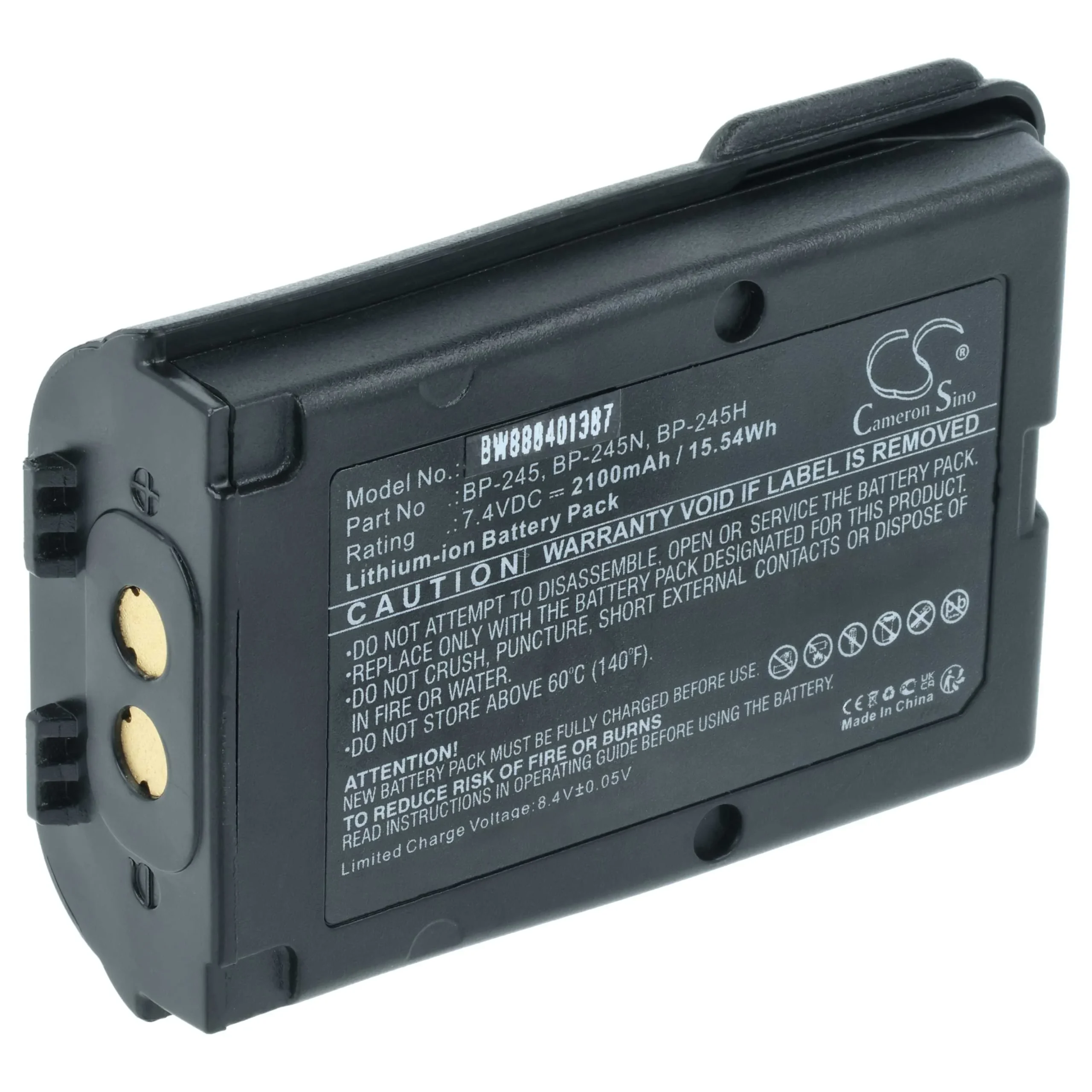 Batterie remplace Icom BP-245H, BP-245N, BP-245 pour radio talkie-walkie Icom- 2100mAh 7,4V Li-ion