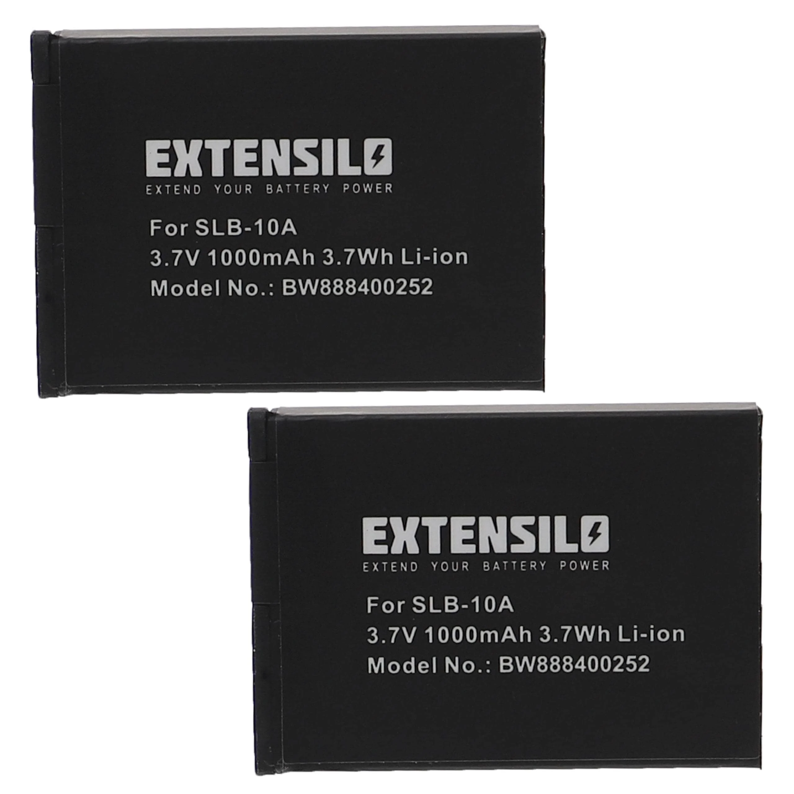 2x Batteries remplace Praktica FJ-SLB-10A pour appareil photo Praktica- 1000mAh 3,7V Li-ion
