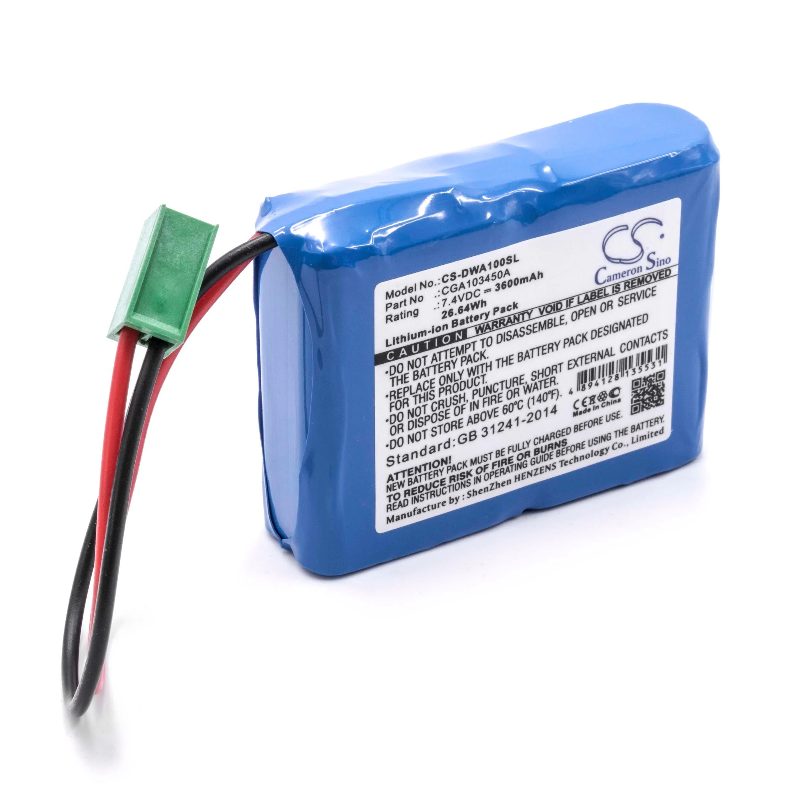 Batterie remplace CEMB CGA103450A contrôleur de géométrie des roues - 3600mAh 7,4V Li-ion