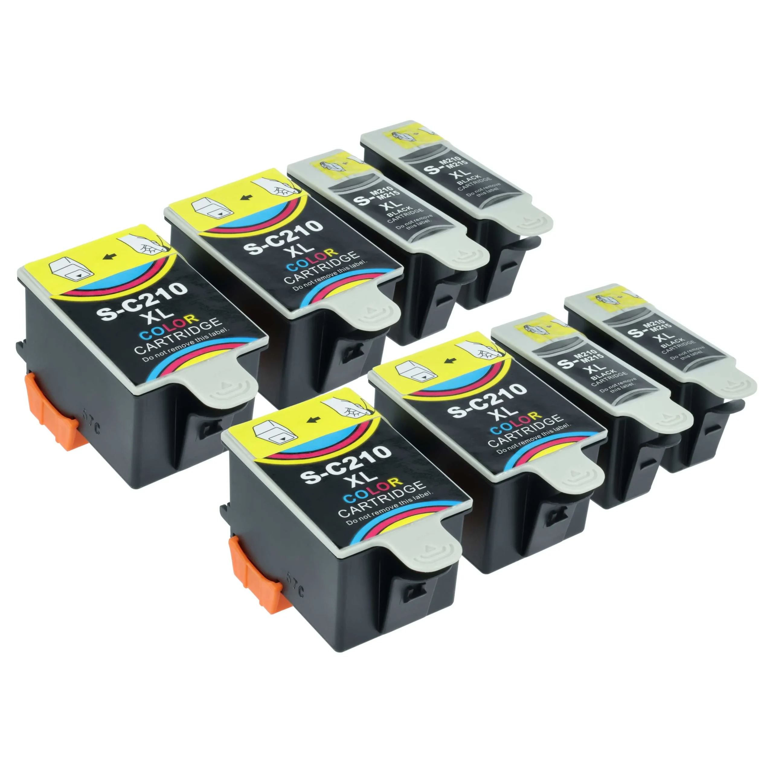 8x Cartouches remplace Samsung INK-M210, INK-M215 black, NK-C210 colour pour imprimante - noir, CMY