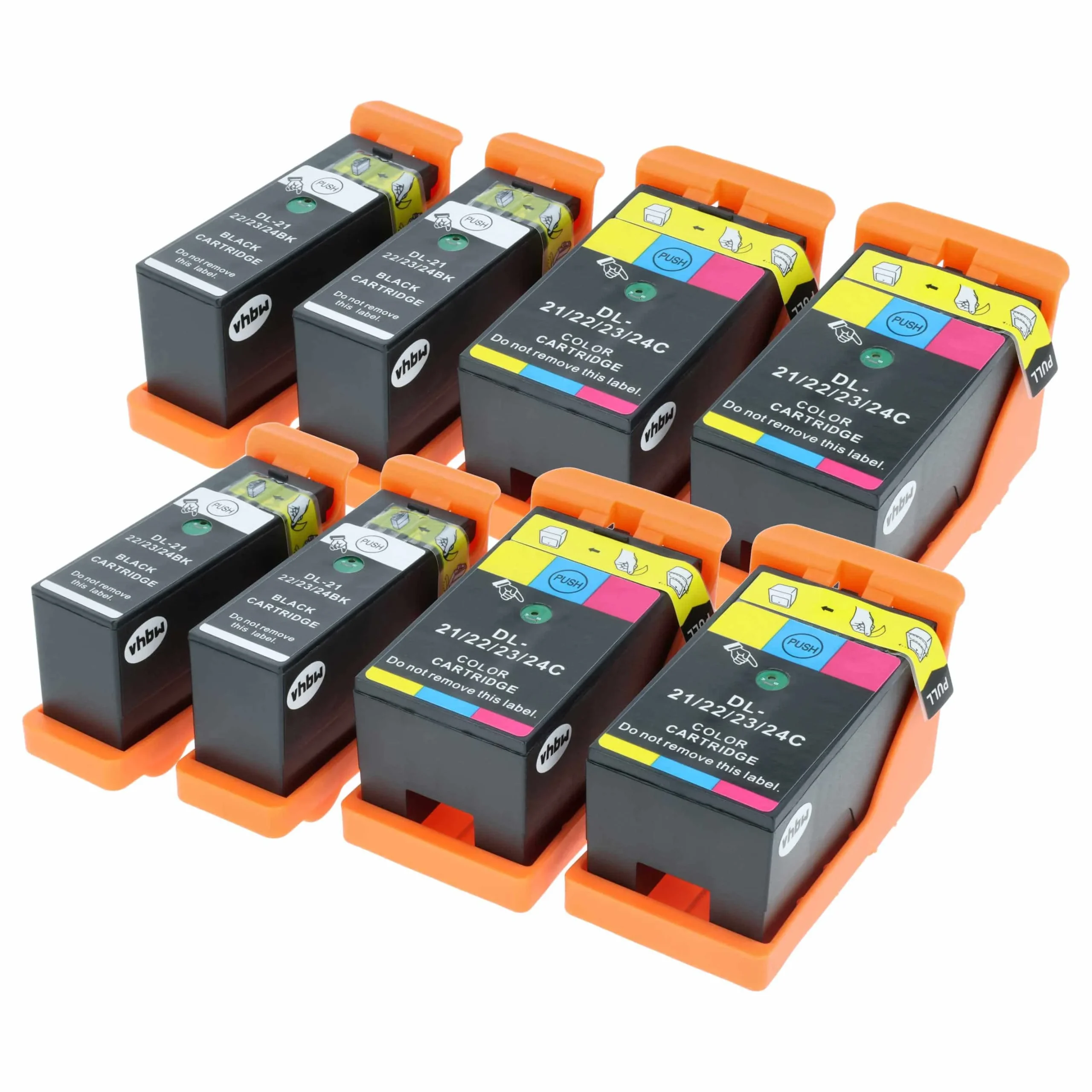 8x Cartouches remplace Dell 22, 21, 23, 24 pour imprimante - noir, CMY