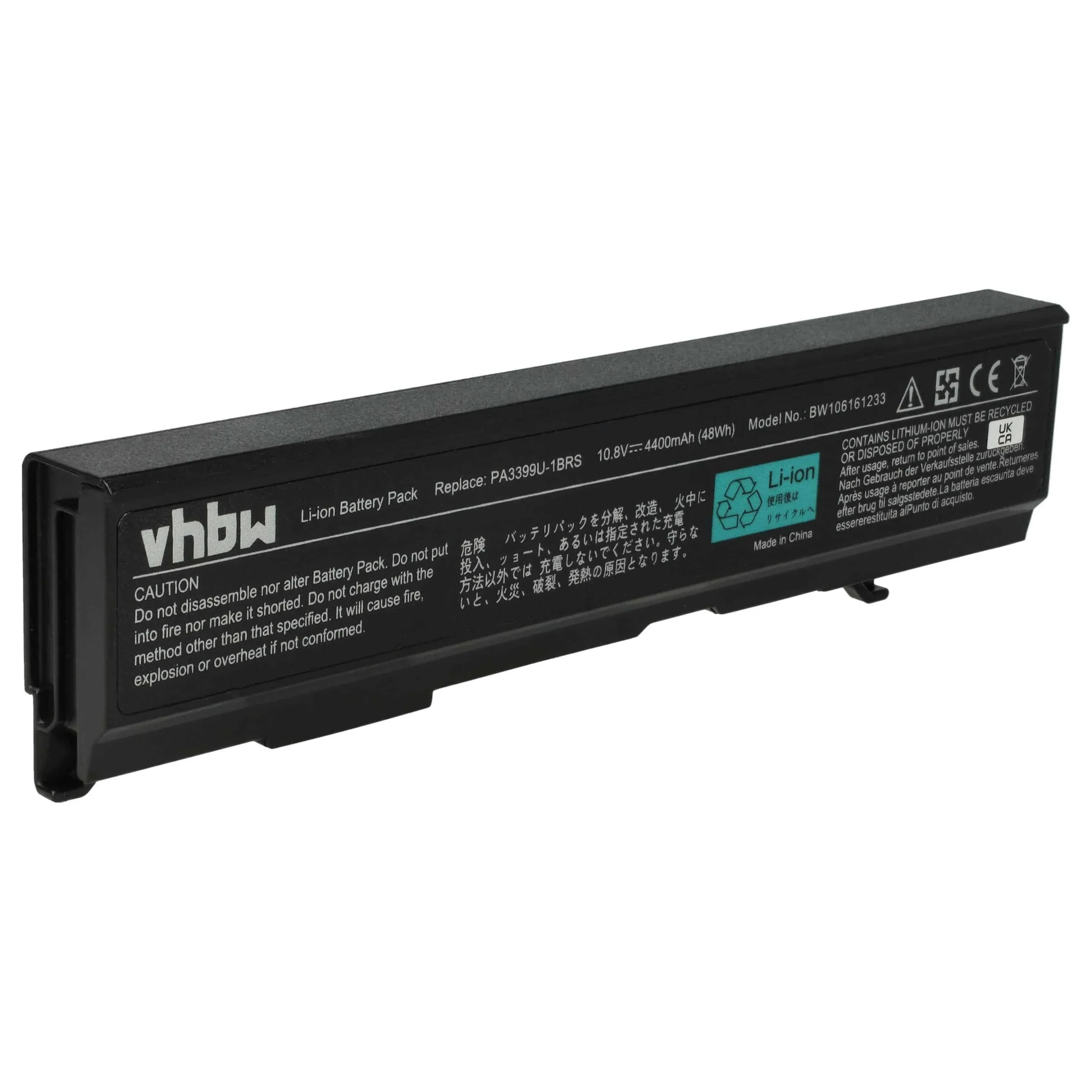 Batterie remplace Toshiba PA3399U-1BAS pour ordinateur portable Toshiba- 4400mAh 10,8V Li-ion, noir