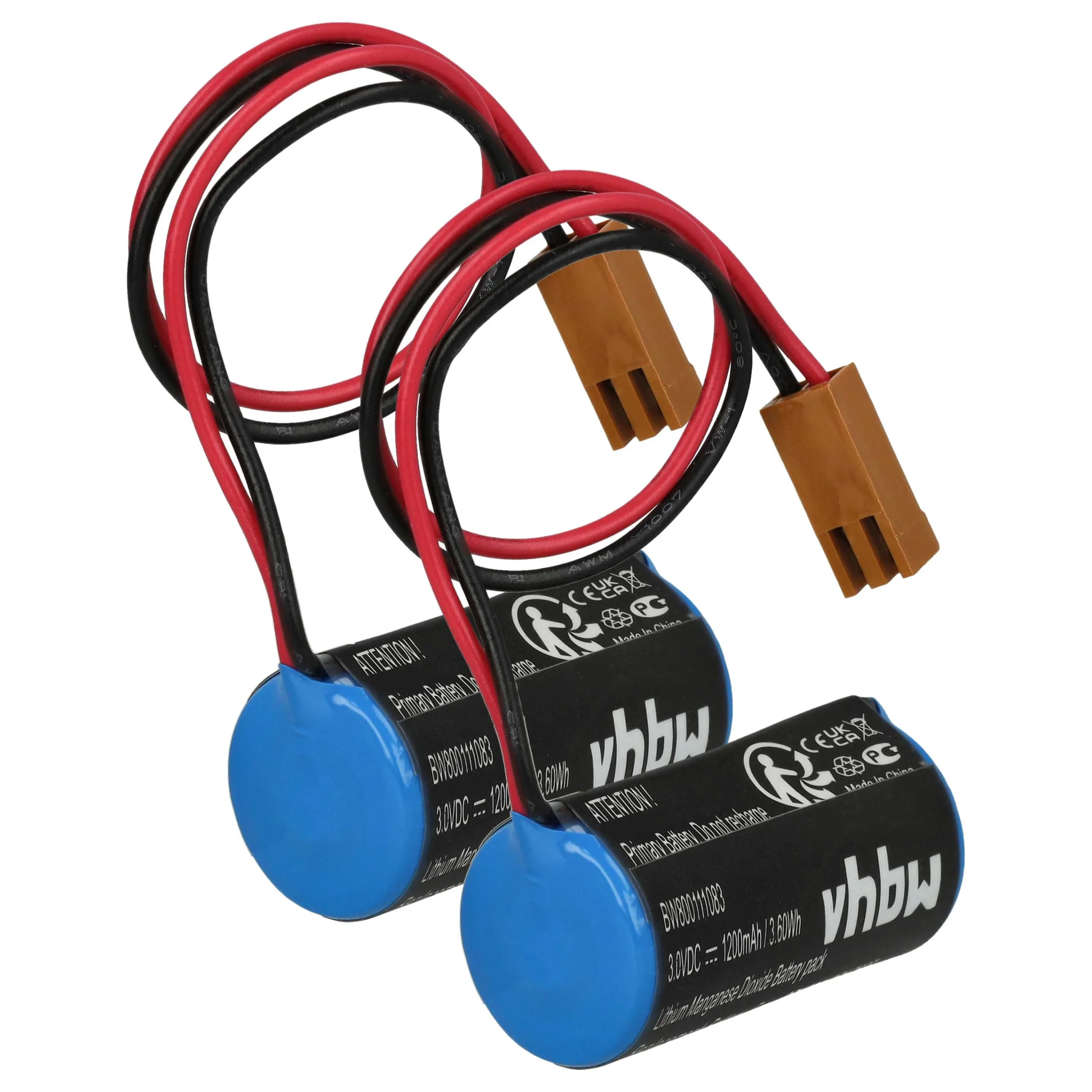 Pile (2 pcs.) remplace 44A724534-001, A06B0168D111 pour robot industriel GE - 1200mAh 3V Li-MnO2