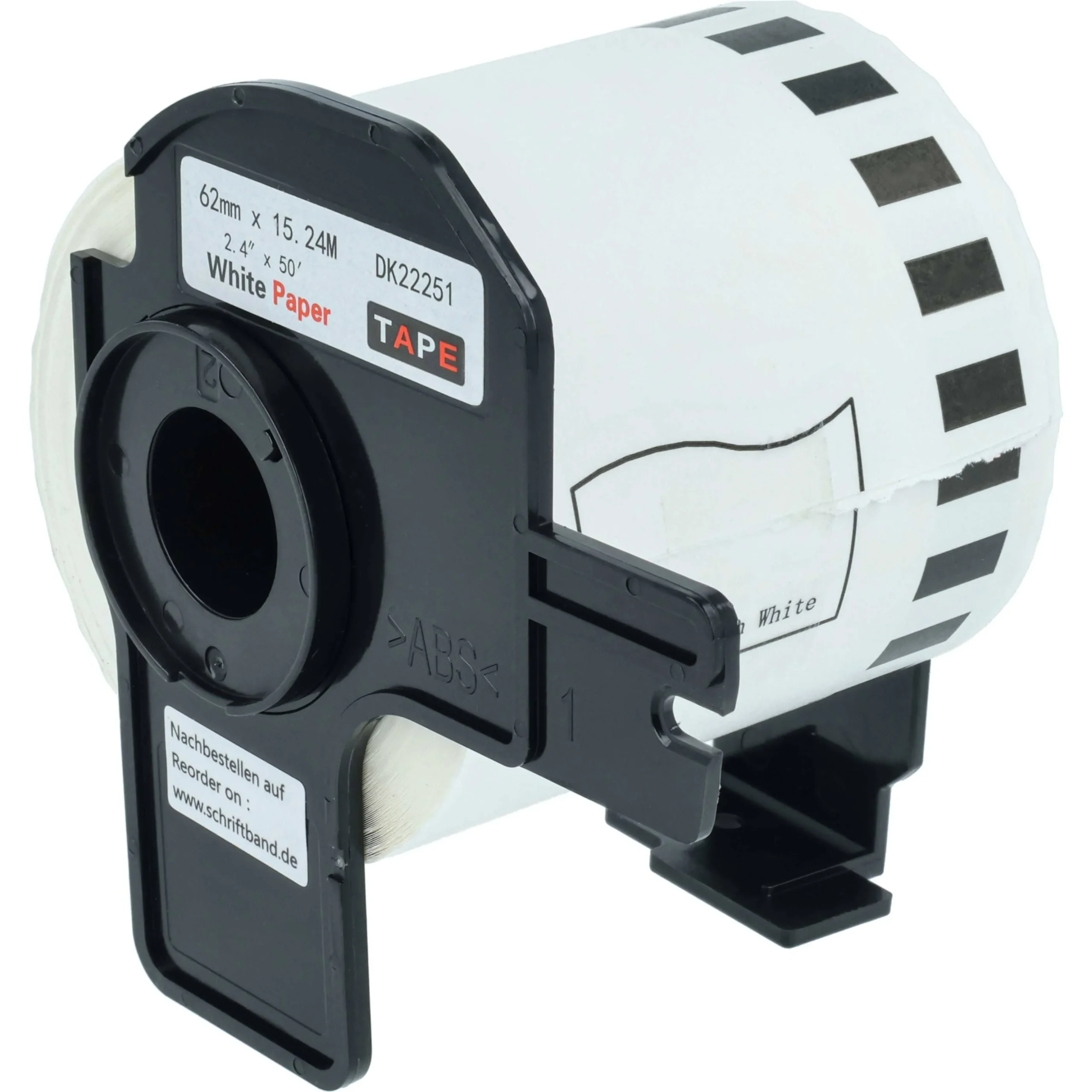 Étiquette remplacent Brother DK-22251 pour imprimante étiqueteuse - 62mm x 15,24m + support