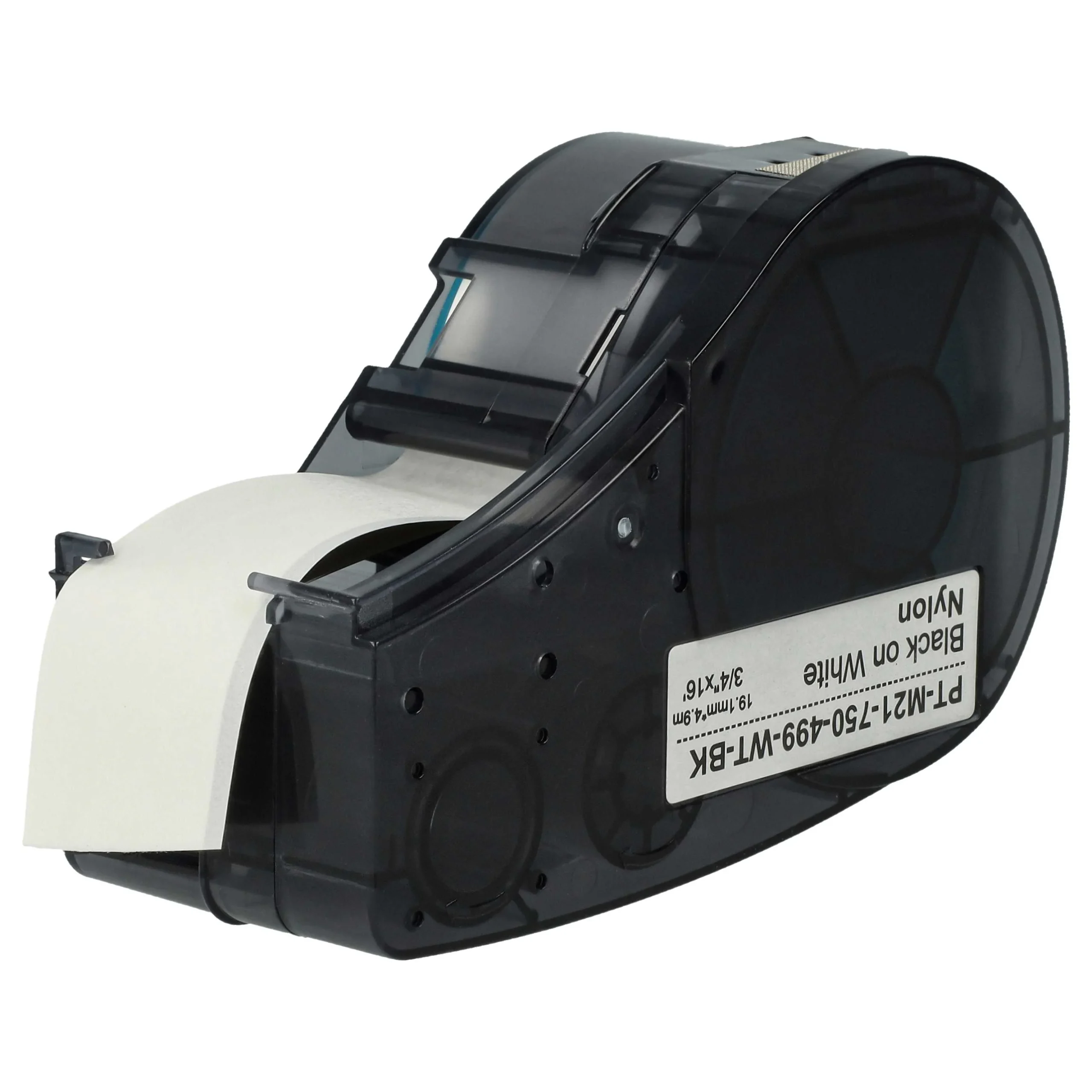 Cassette à ruban remplace Brady BM21-750-499 - 19,05mm lettrage Noir ruban Blanc, nylon