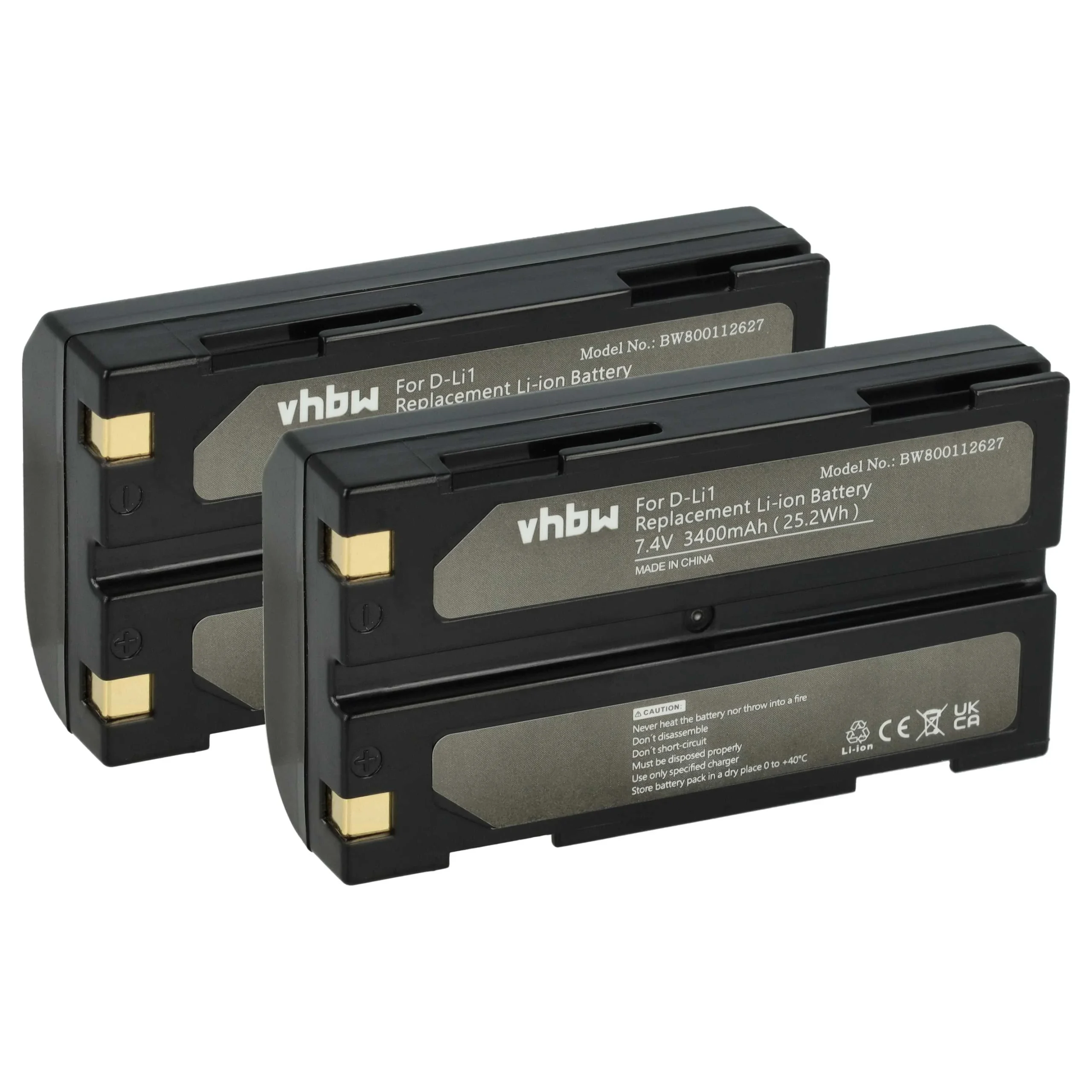 2x Batteries remplace CHC 1906110059 pour appareil photo Telxon- 3400mAh 7,4V Li-ion