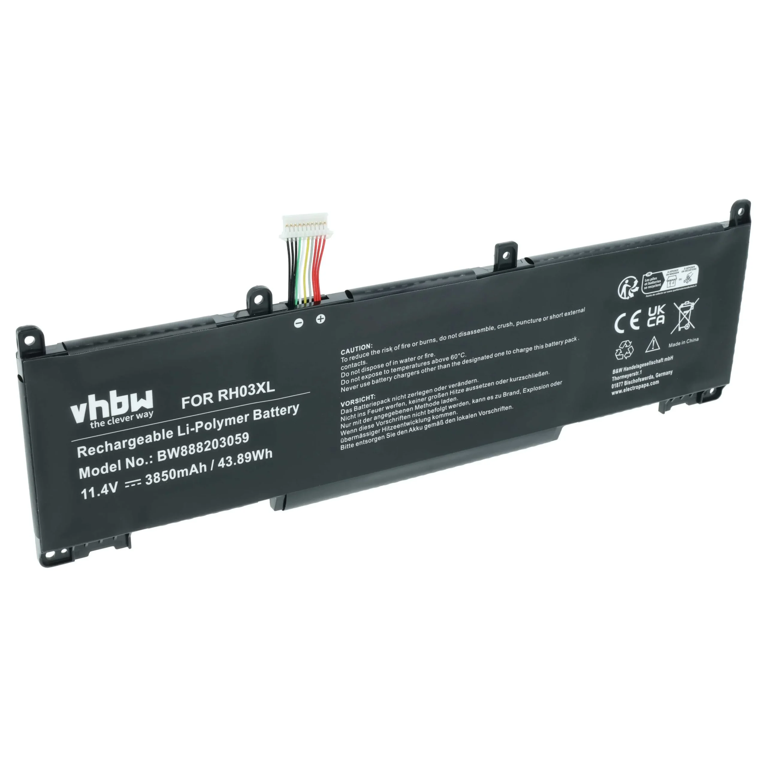 Batterie remplace HP M01524-171, HSTNN-OB1T, HSTNN-IB9P pour ordinateur portable HP- 3850mAh 11,4V Li-polymère