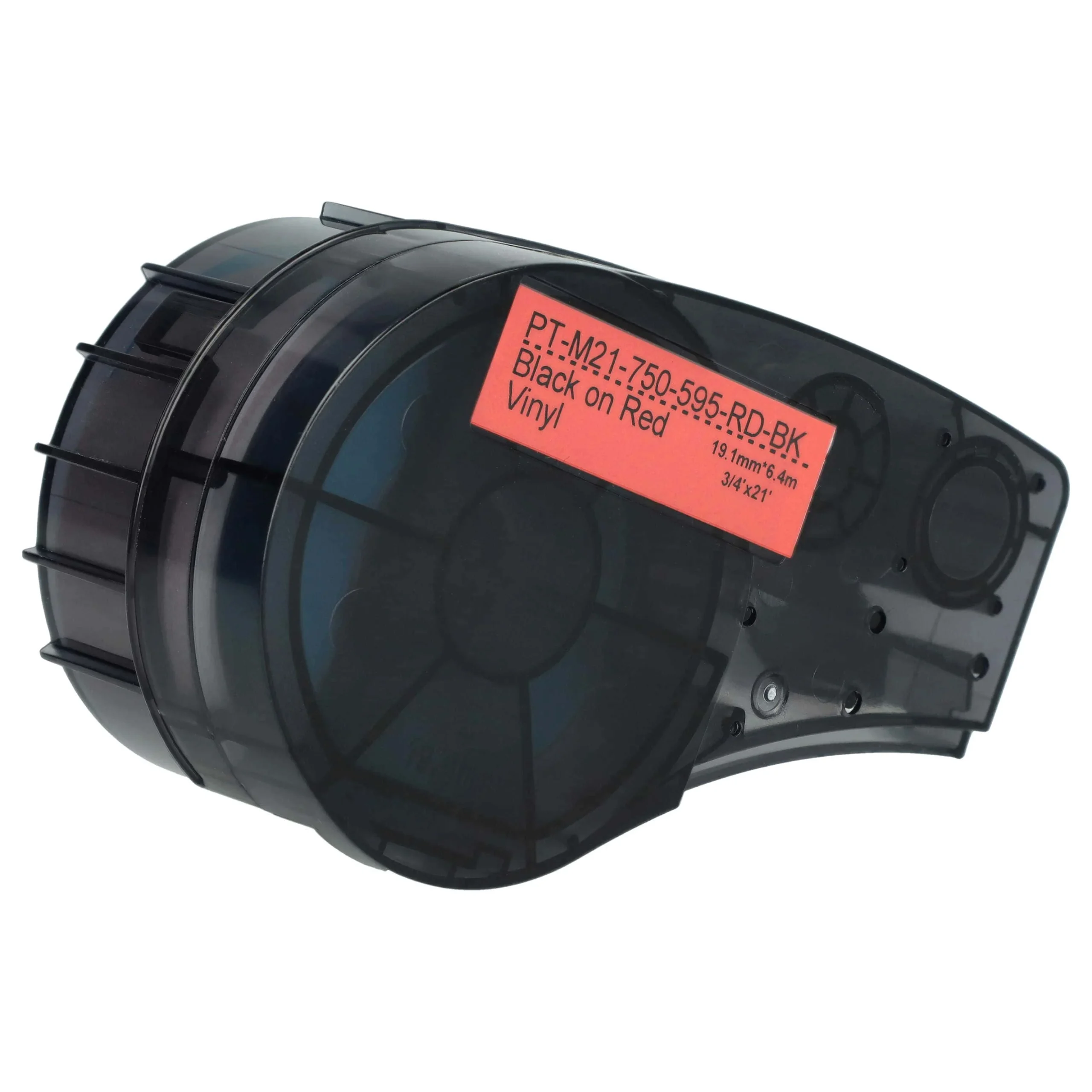 Cassette à ruban remplace Brady M21-750-595-RD - 19,05mm lettrage Noir ruban Rouge, plastique