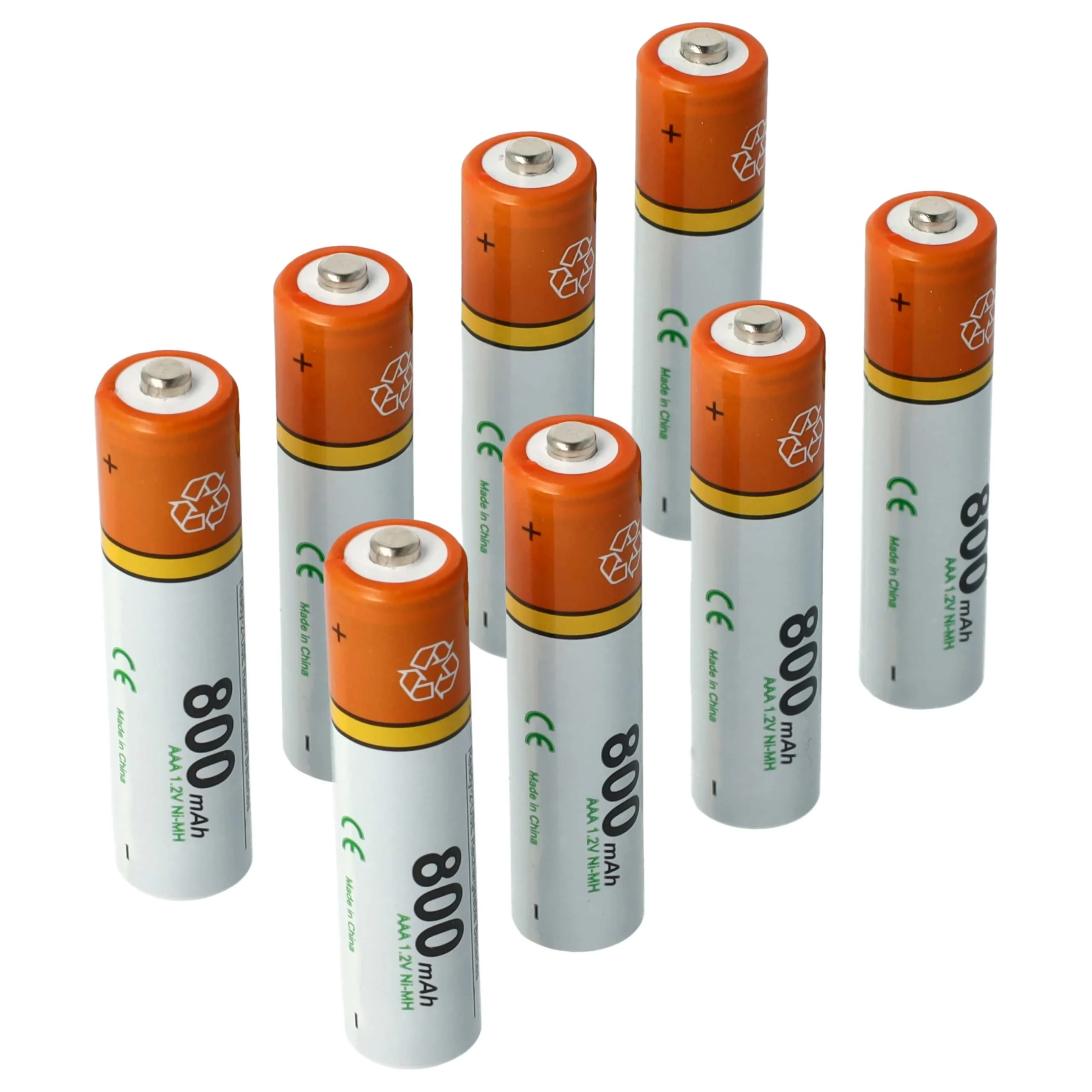 8x Batteries pour téléphone Philips, Grundig, Sennheiser, Amplicomms - 800mAh 1,2V NiMH