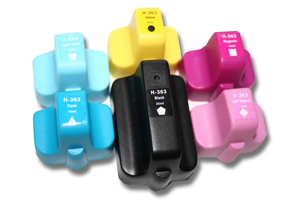 6x Cartouches remplace HP 363 02 Black, cyan, cyan clair pour imprimante - Accessoires pour imprimante