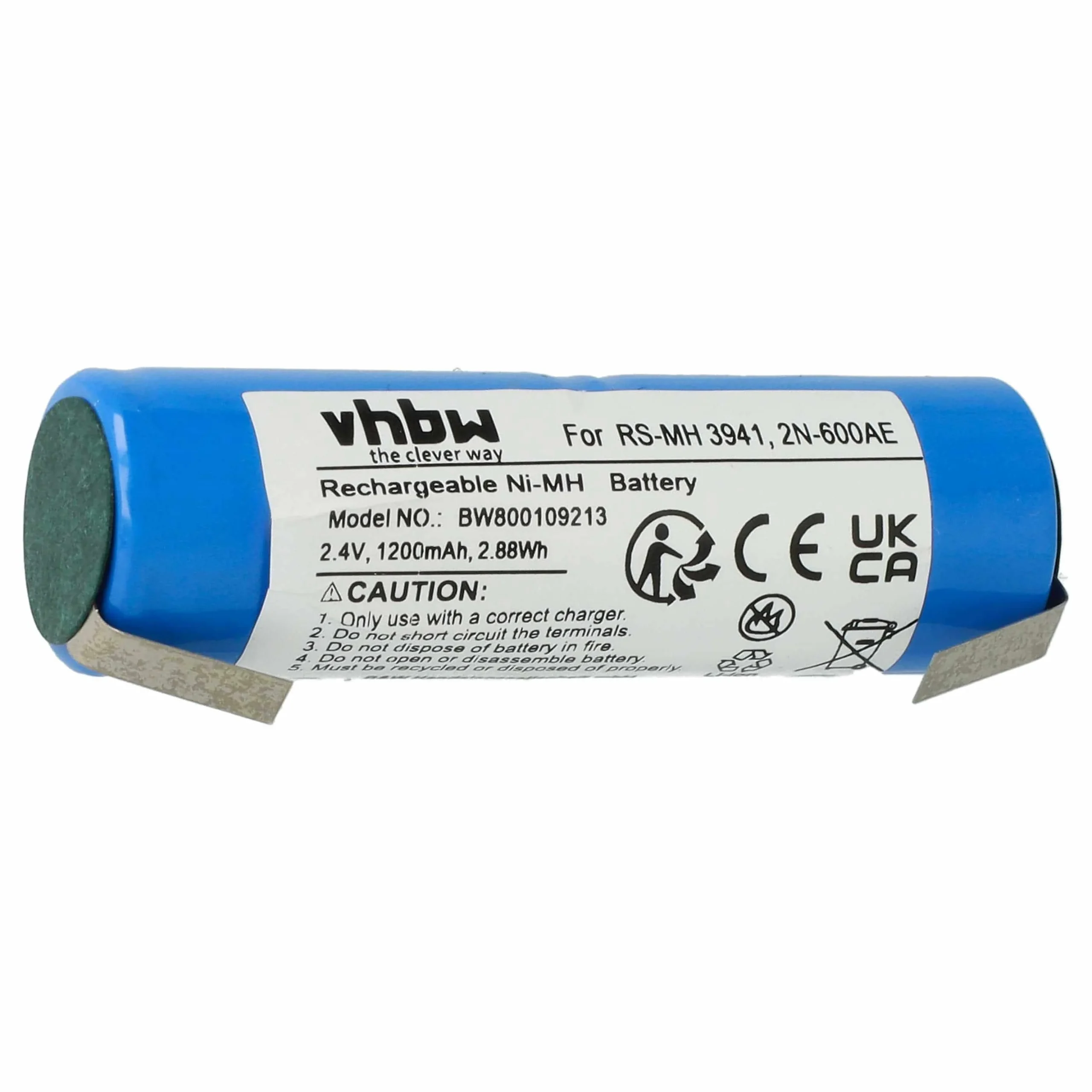 Batterie remplace 4717, Cd 9S-RWT05, 2N-600AE, 1103425149 pour brosse à dents Philips - 1200mAh 2,4V NiMH