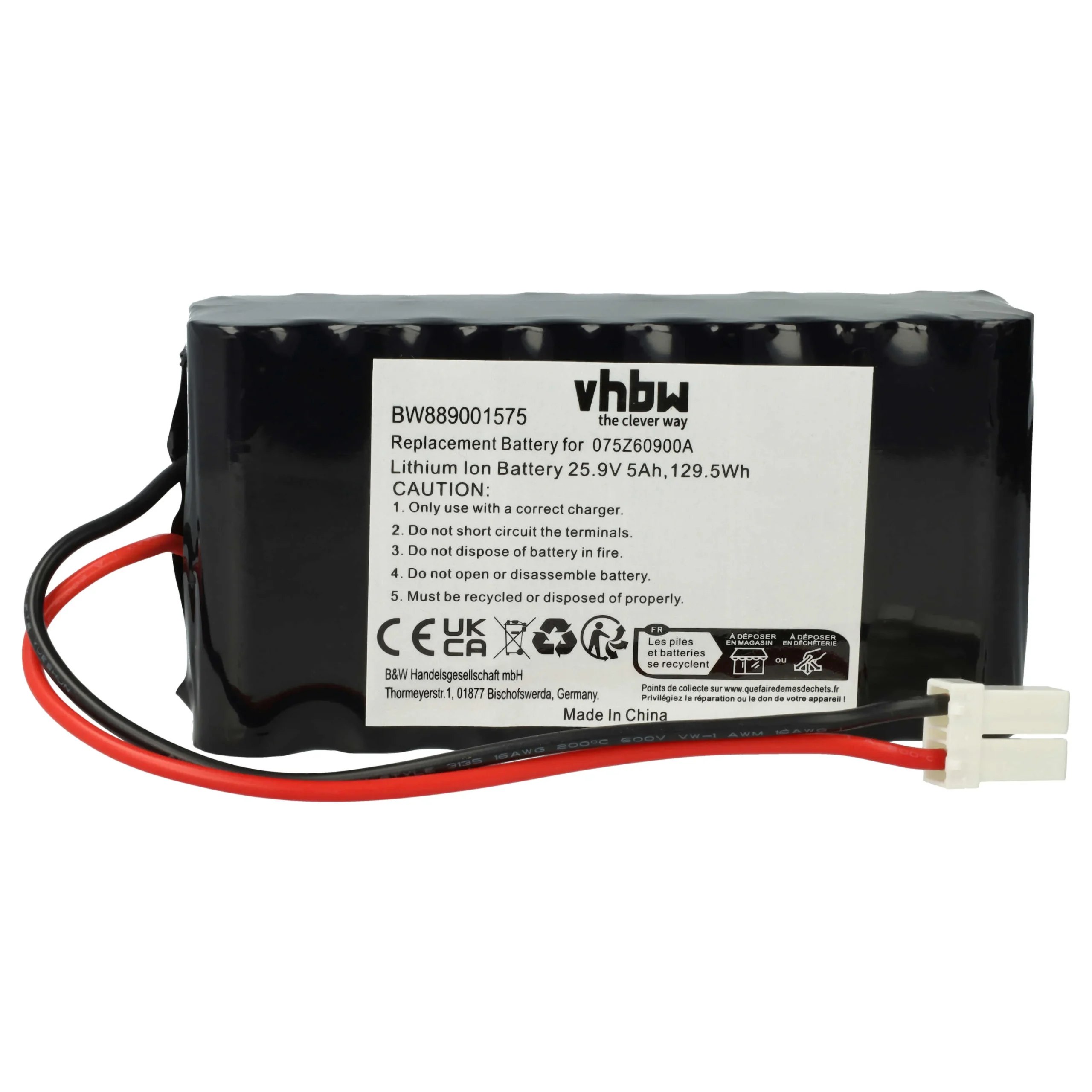 Batterie remplace Ambrogio 050Z36600A, 050Z38600A, 075Z60900A pour outil de jardinage - 5000mAh 25,9V Li-ion
