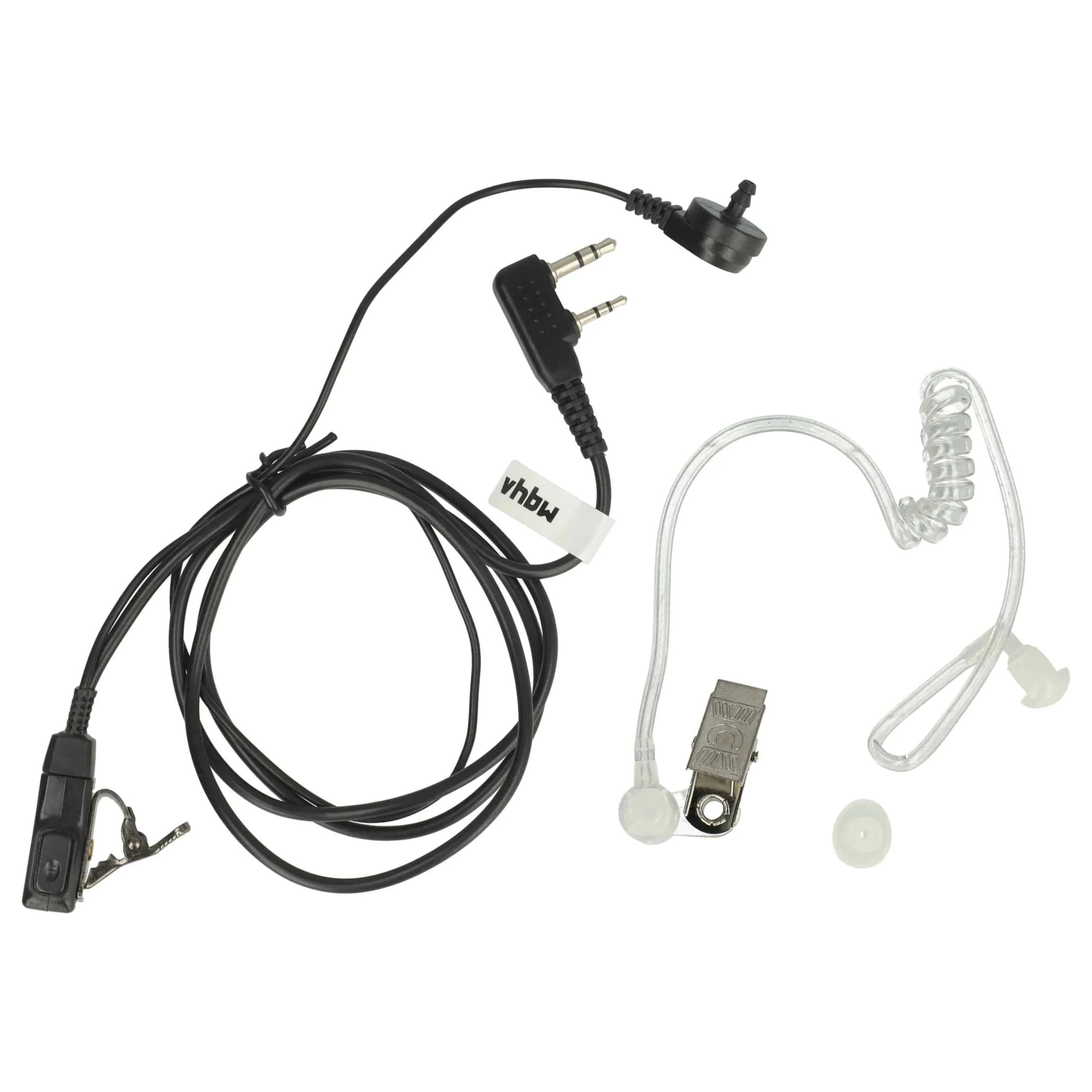 Oreillette de talkie-walkie pour Kenwood / Baofeng Pro-Talk et autres - Avec touche de réponse + support clip,