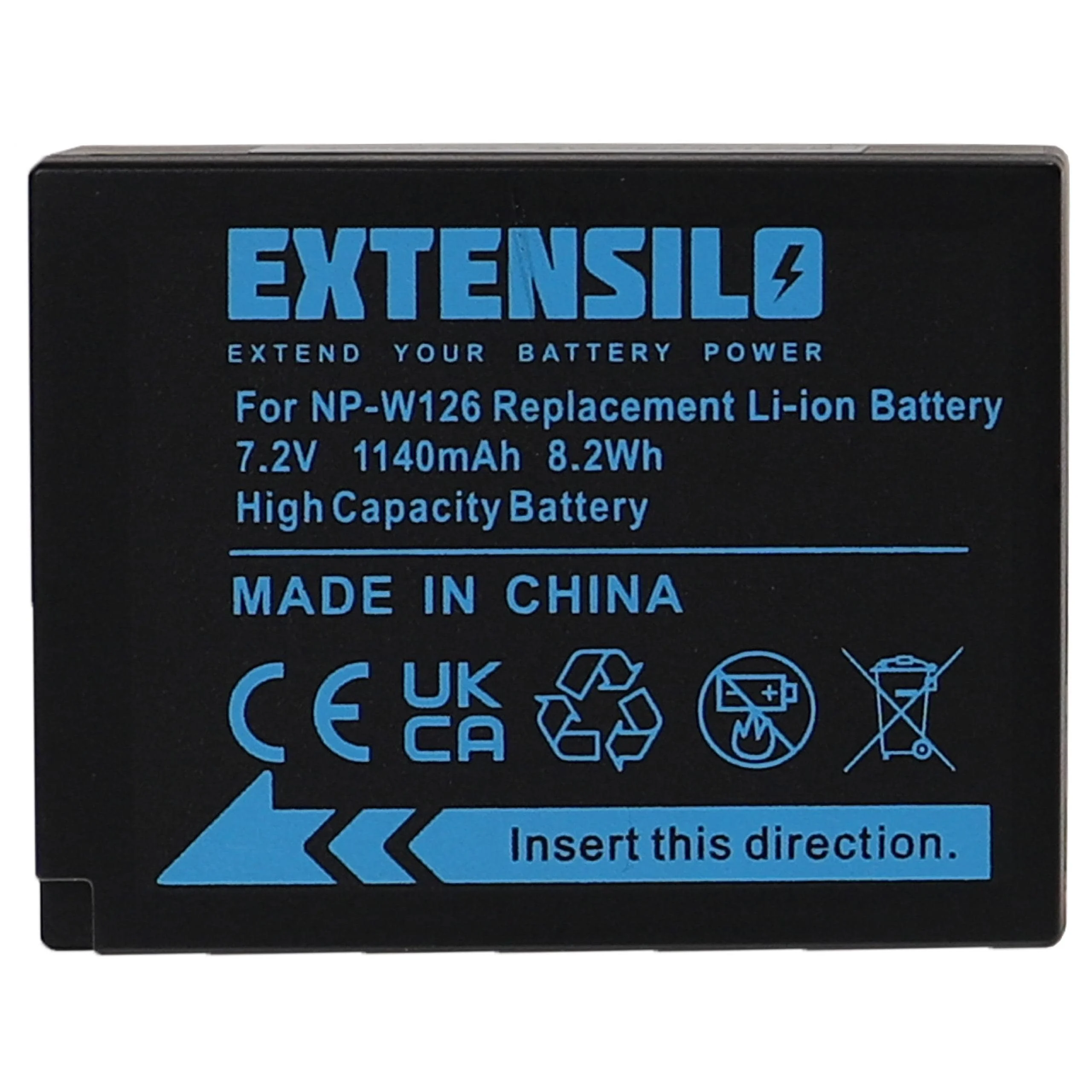 Batterie remplace Fujifilm NP-W126, NP-W126s pour appareil photo Fujifilm- 1140mAh 7,2V Li-ion