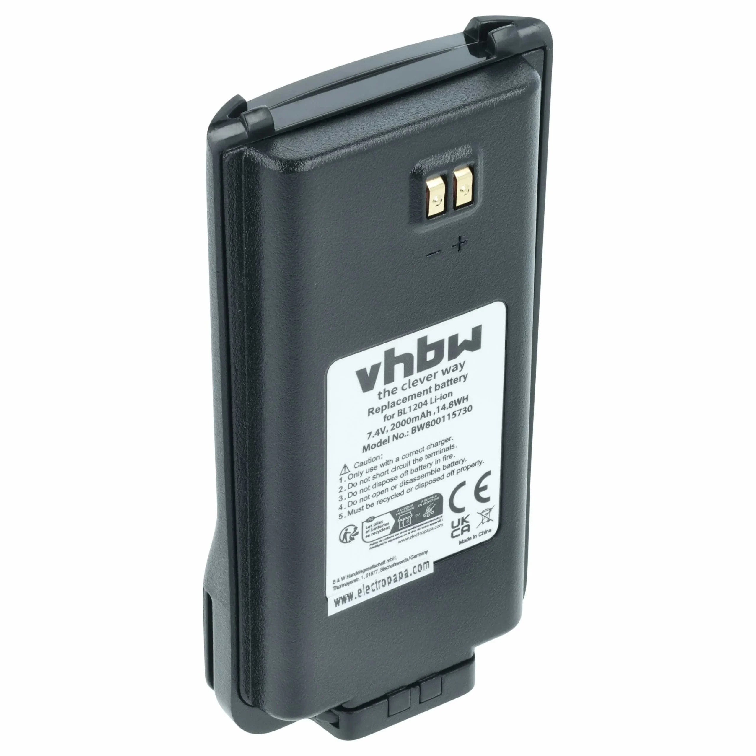 Batterie remplace Hyt / Hytera BL2001, BL1204 pour radio talkie-walkie Hyt / Hytera- 2000mAh 7,4V Li-ion