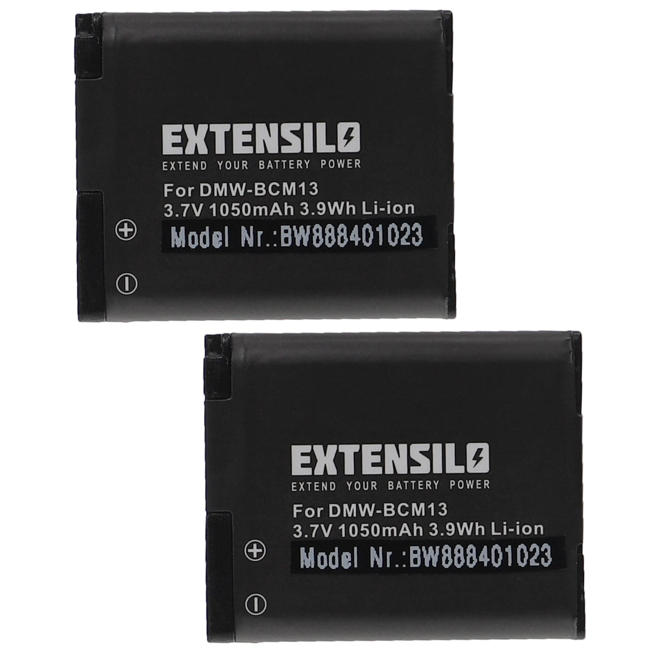 2x Batteries remplace Panasonic DMW-BCM13E, DMW-BCM13 pour appareil photo Panasonic- 1050mAh 3,7V Li-ion
