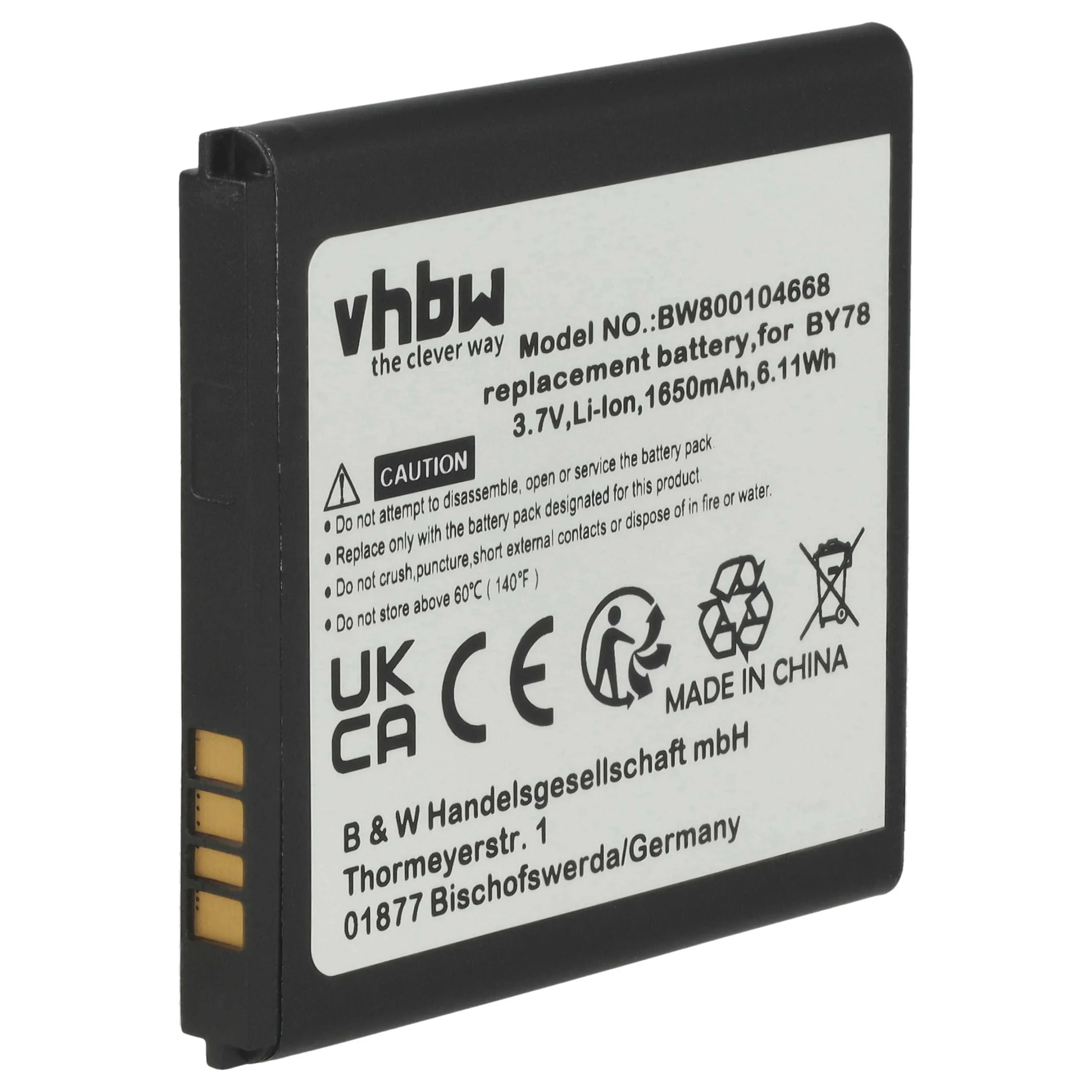 Batterie remplace Alcatel BY80, BY78, CAB32A0000C1 téléphone portable Vodafone - 1650mAh 3,7V Li-ion