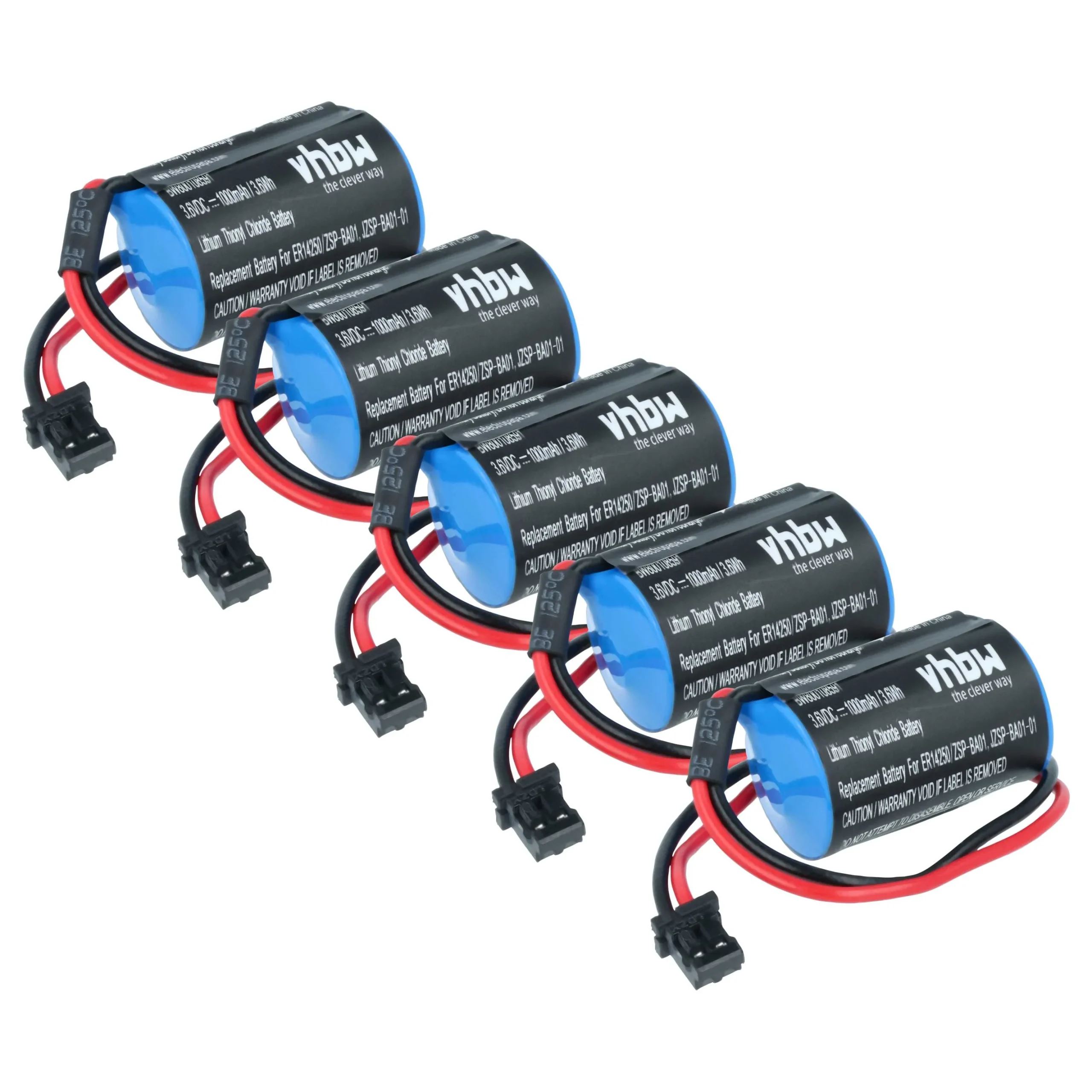 5x Piles remplace Omron JZSP-BA01-01, JZSP-BA01 pour unité de contrôle - 1000mAh 3,6V Li-ion