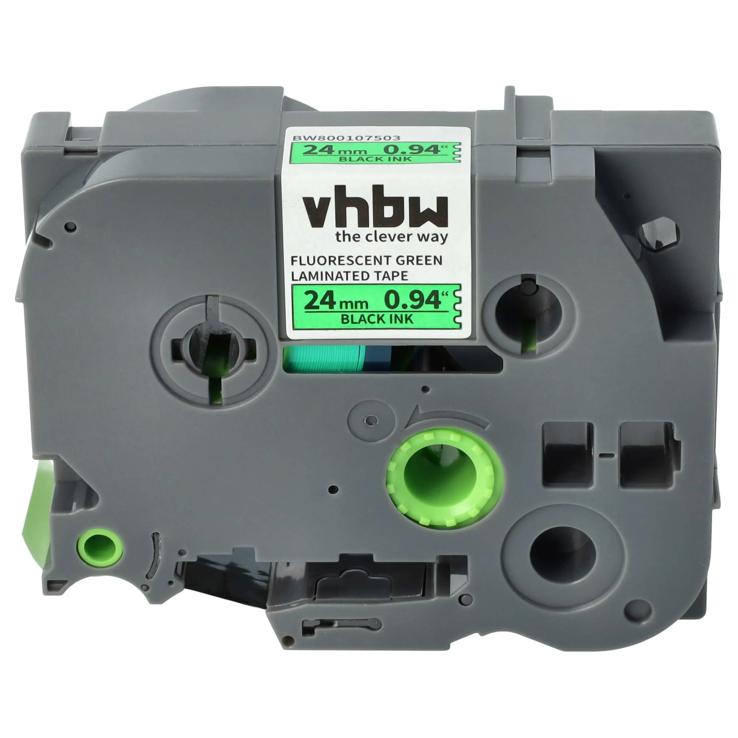 Cassette à ruban remplace Brother TZE-D51, TZ-D51 - 24mm lettrage Noir ruban Vert fluo, plastique