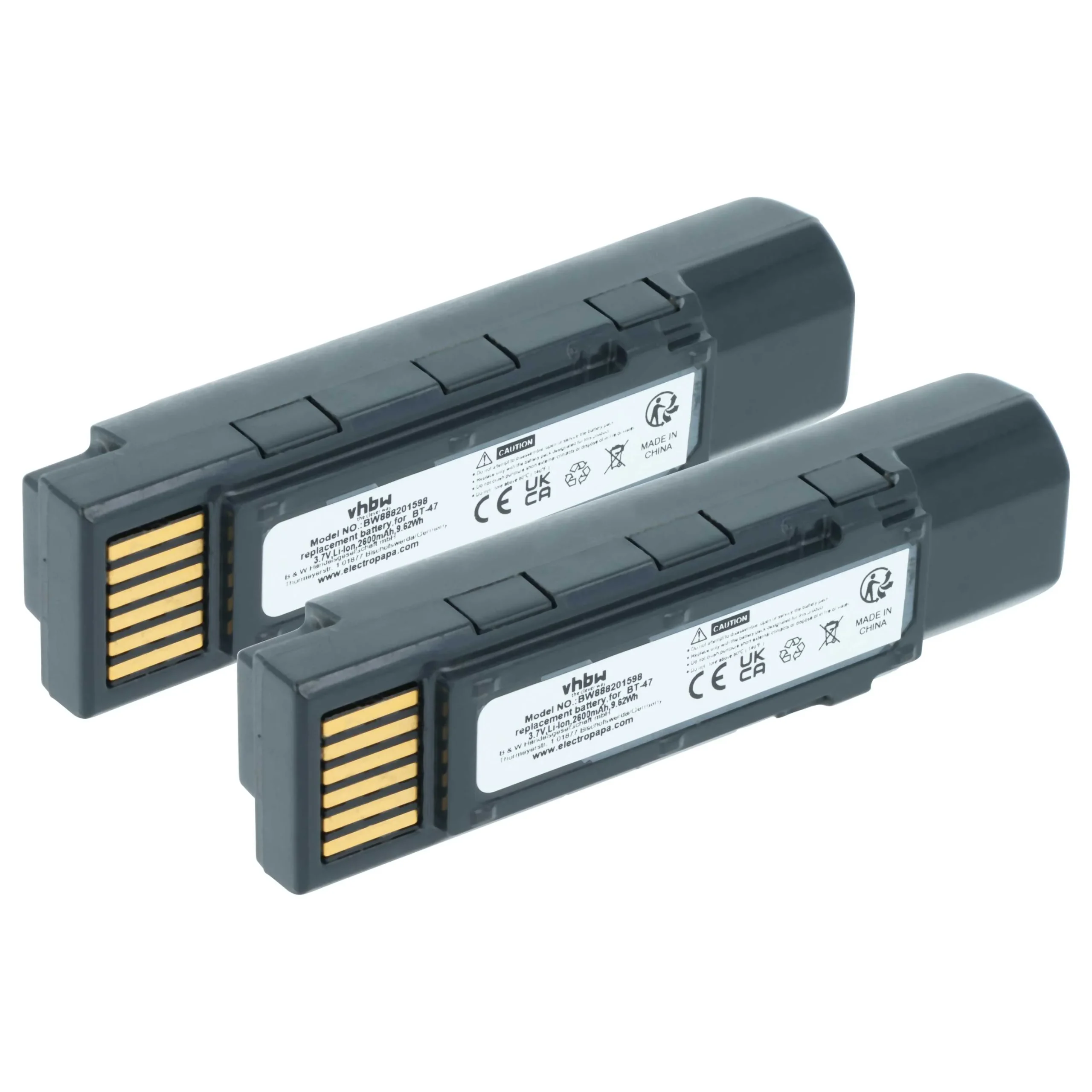 2x Batteries remplace Datalogic 128004721, BT-47, RBP-GM45 pour scanner de code-barre Datalogic - 2600mAh 3,7V