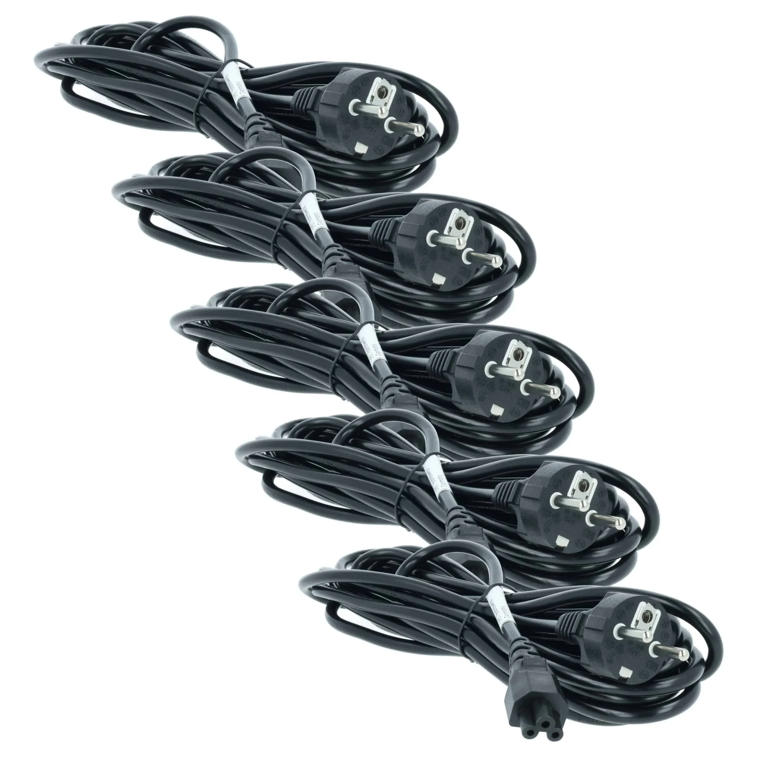 5x Câbles d'alimentation C5 prise Euro pour appareils comme des moniteurs d'ordinateur Vorwerk VR300 - 5m