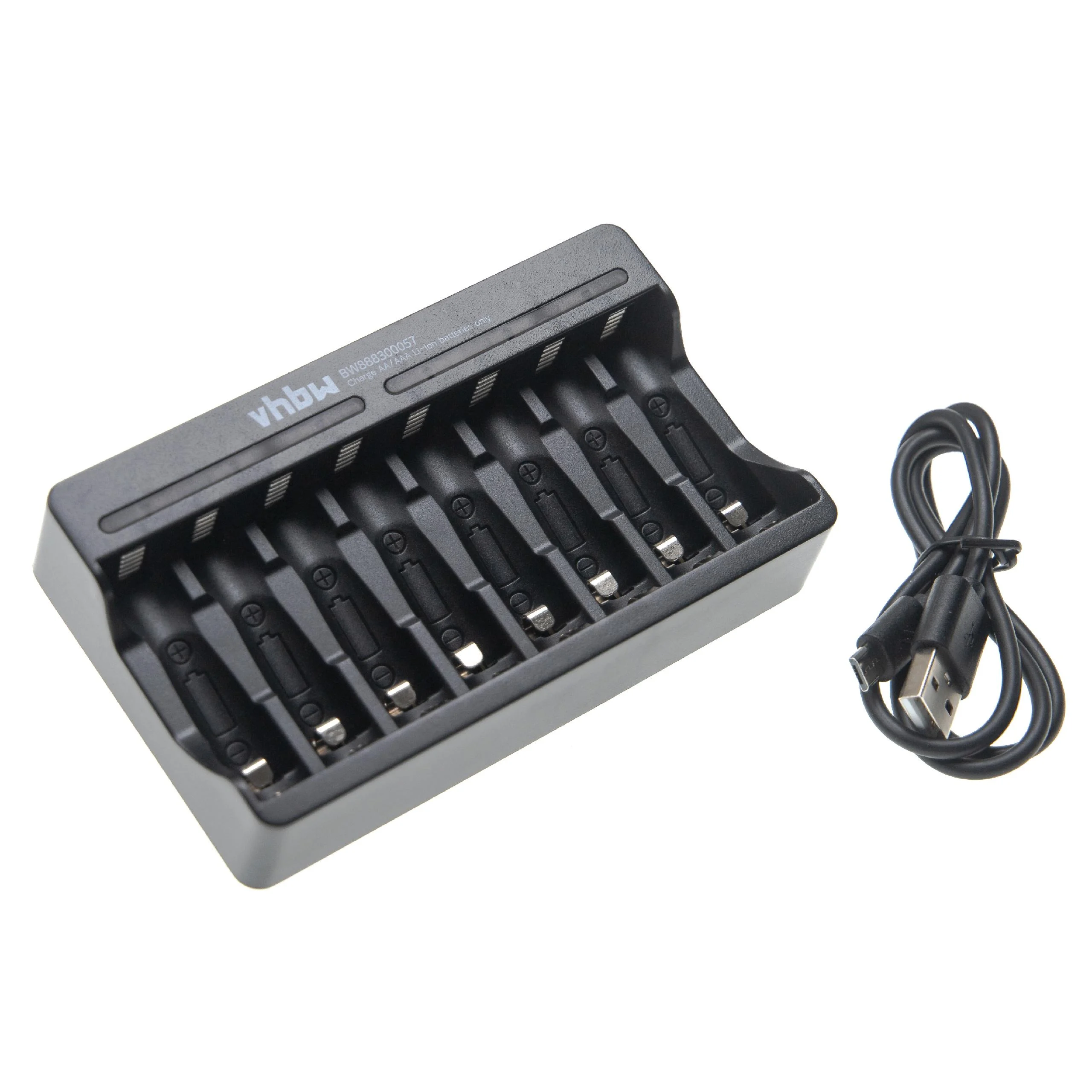 Chargeur micro-USB 8 socles pour batterie, cellule AA, AAA Li-ion