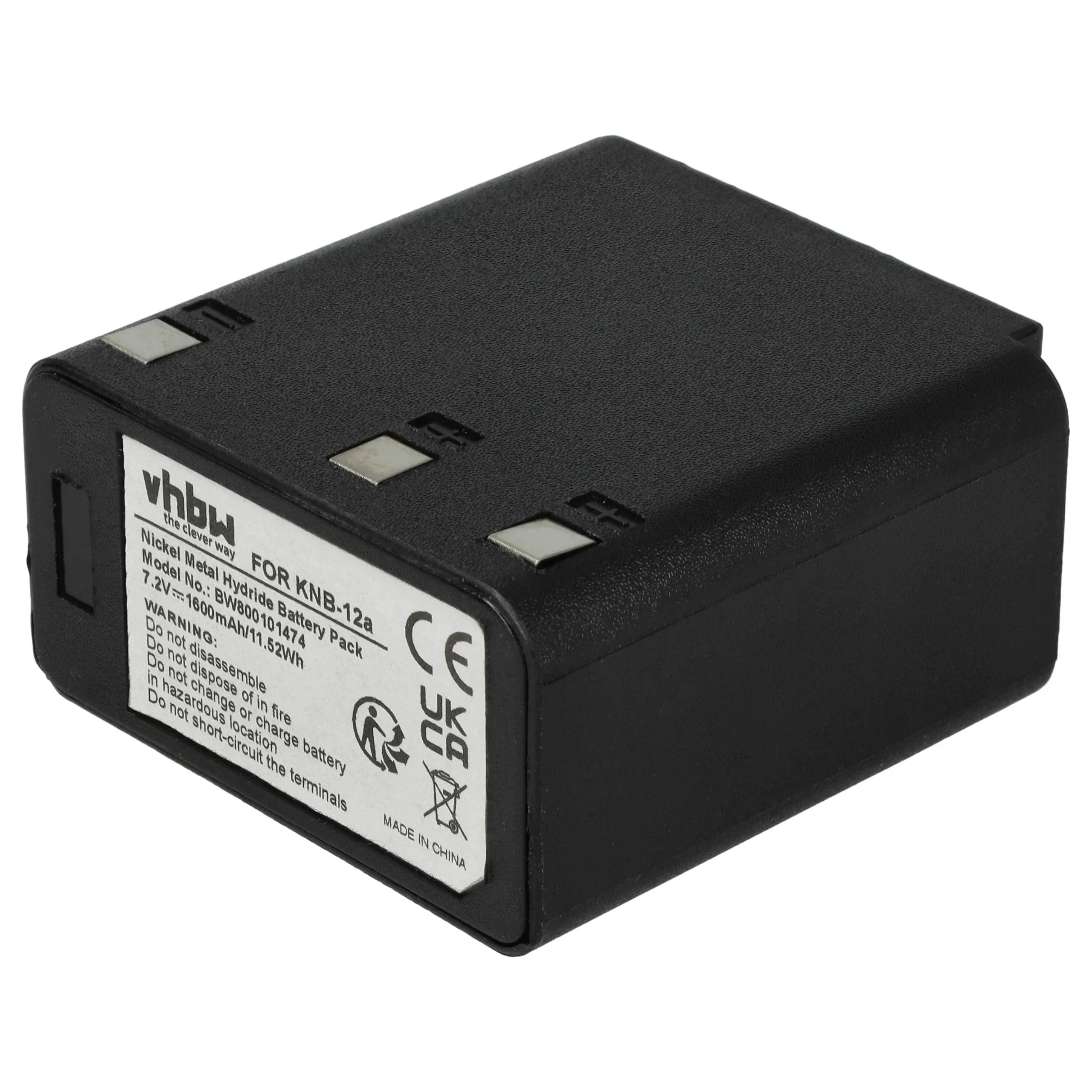 Batterie remplace KNB-12a pour radio talkie-walkie Kenwood- 1600mAh 7,2V NiMH