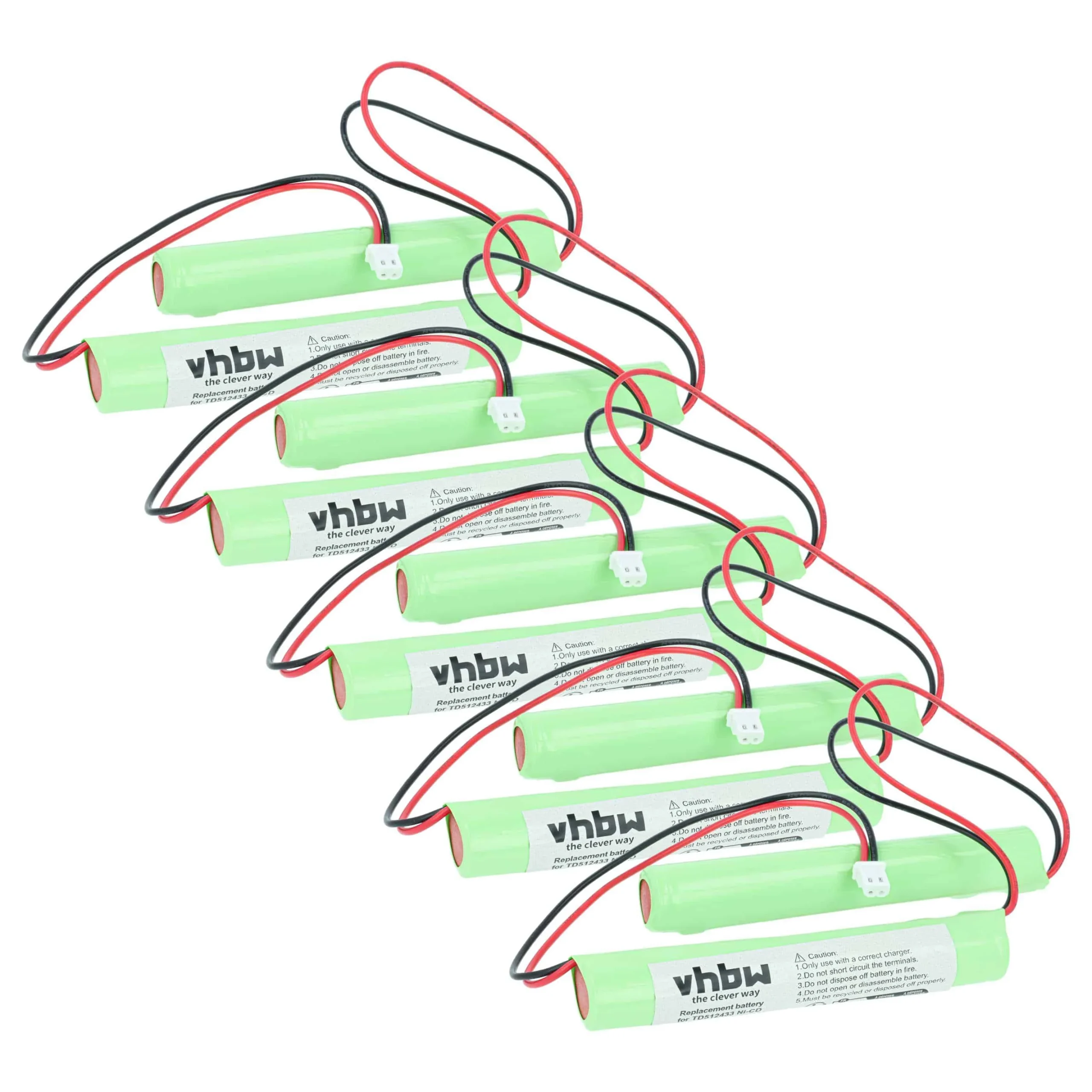 5x Batteries remplace BAES TD512433 pour éclairage de secours BAES - 800mAh 4,8V NiCd