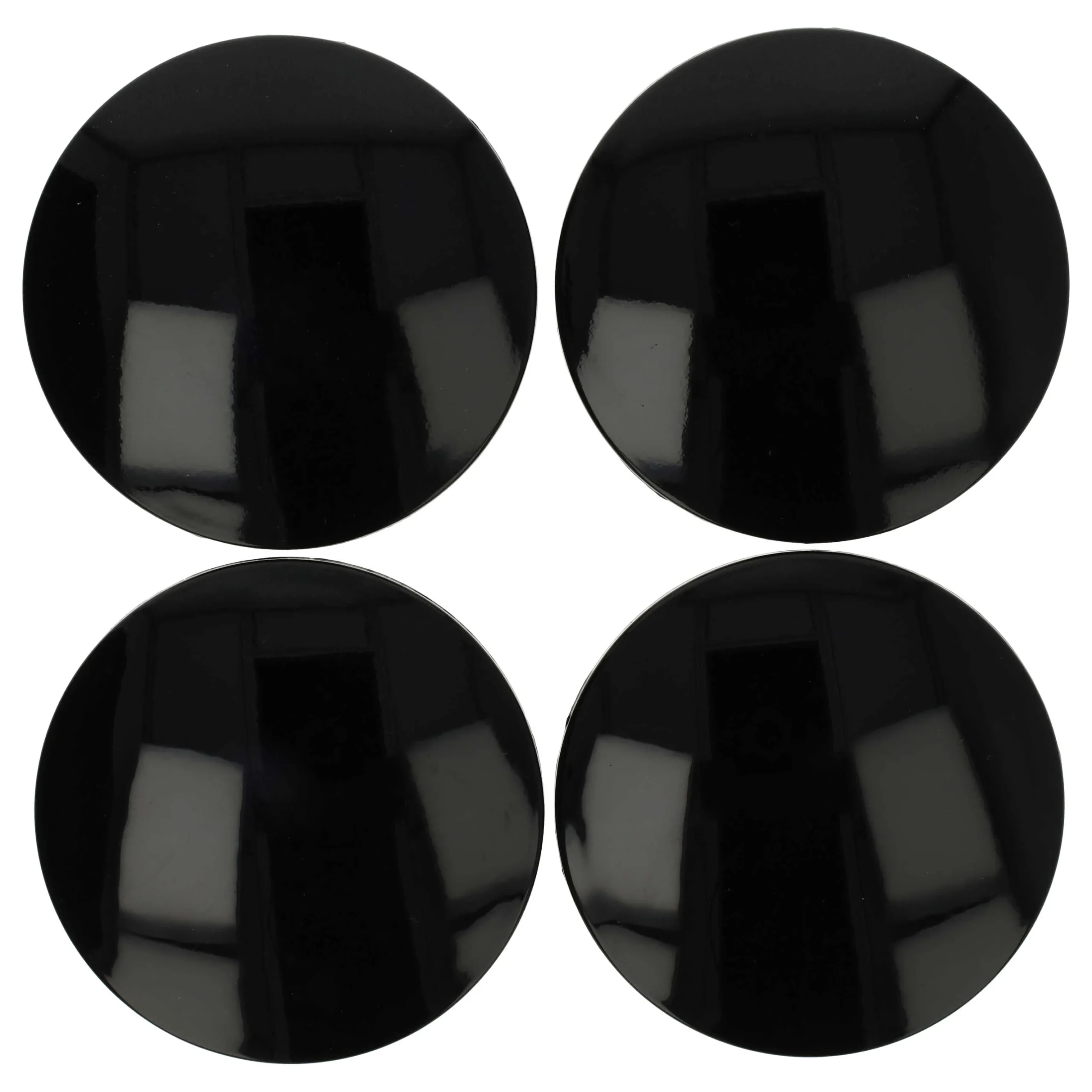 4x Cache de moyeu pour voitures, camions Alutec, ANZIO, ATS, RIAL - Capuchon de 64 mm, noir, plastique