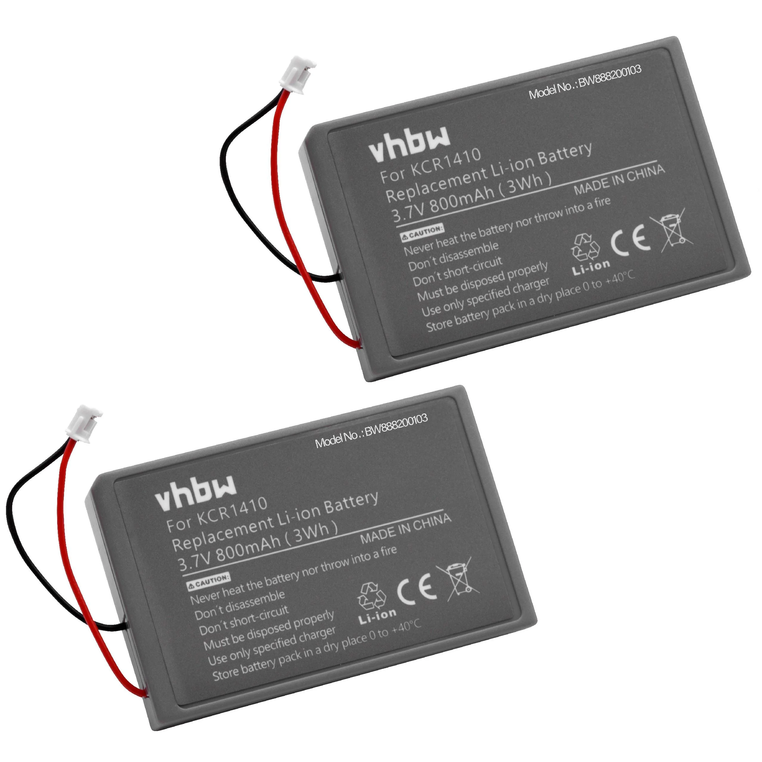Batterie (2 pcs.) remplace Sony Lip1522, KCR1410, CUH-ZCT2U, CUH-ZCT2 manette - 800mAh 3,7V Li-ion