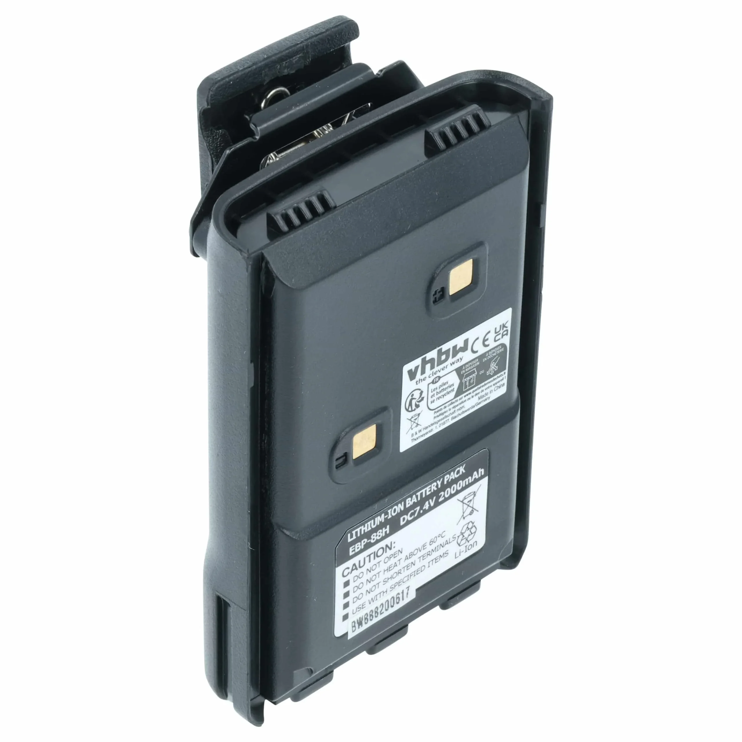Batterie remplace Alinco EBP-88, EBP-88H pour radio talkie-walkie Alinco- 2000mAh 7,4V Li-ion