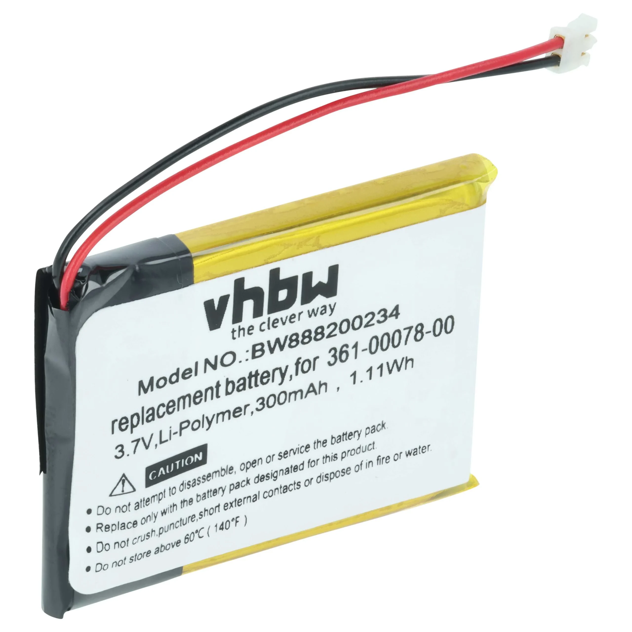Batterie remplace Garmin 361-00078-00 montre connectée - 300mAh 3,7V Li-polymère