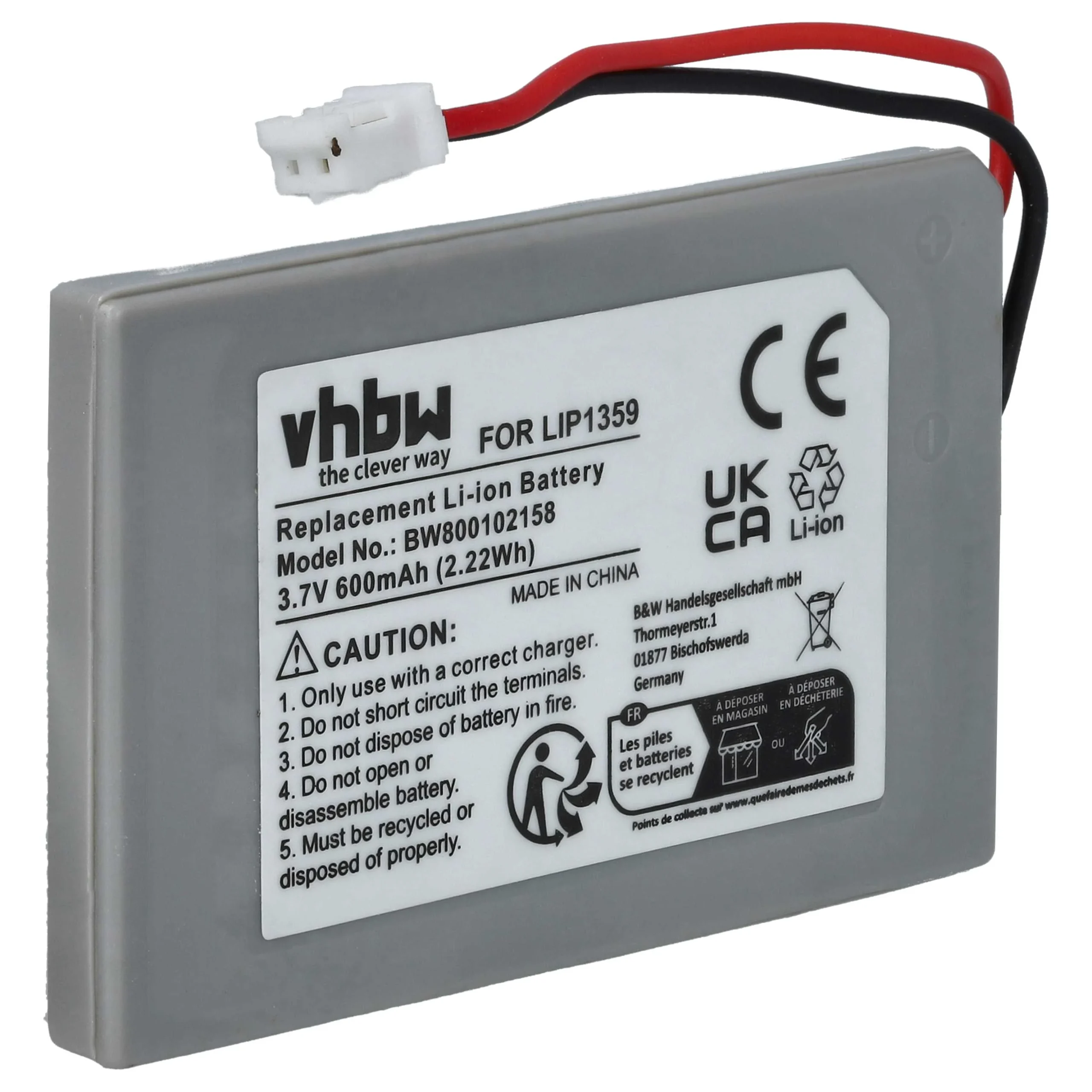 Batterie remplace Sony Lip1359, Lip1859, Lip1472 manette - 600mAh 3,7V Li-ion