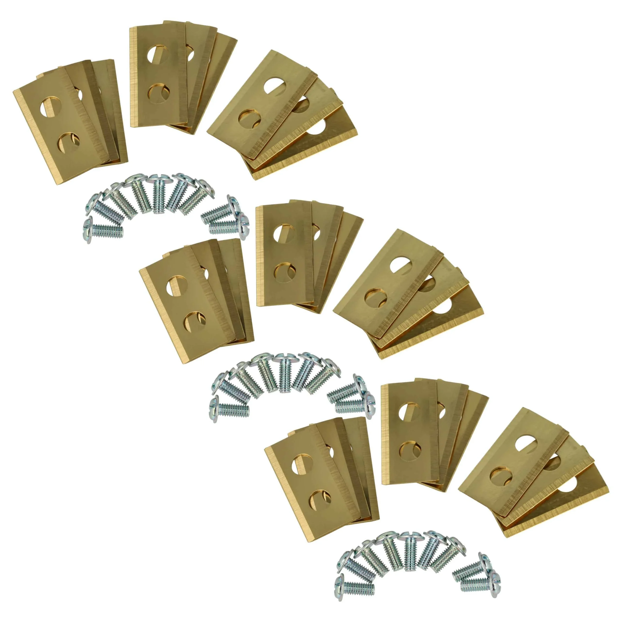 27x Lames pour tondeuse PowerPlus – Couteaux acier (revêtement en titane), Gold - Accessoires pour outils