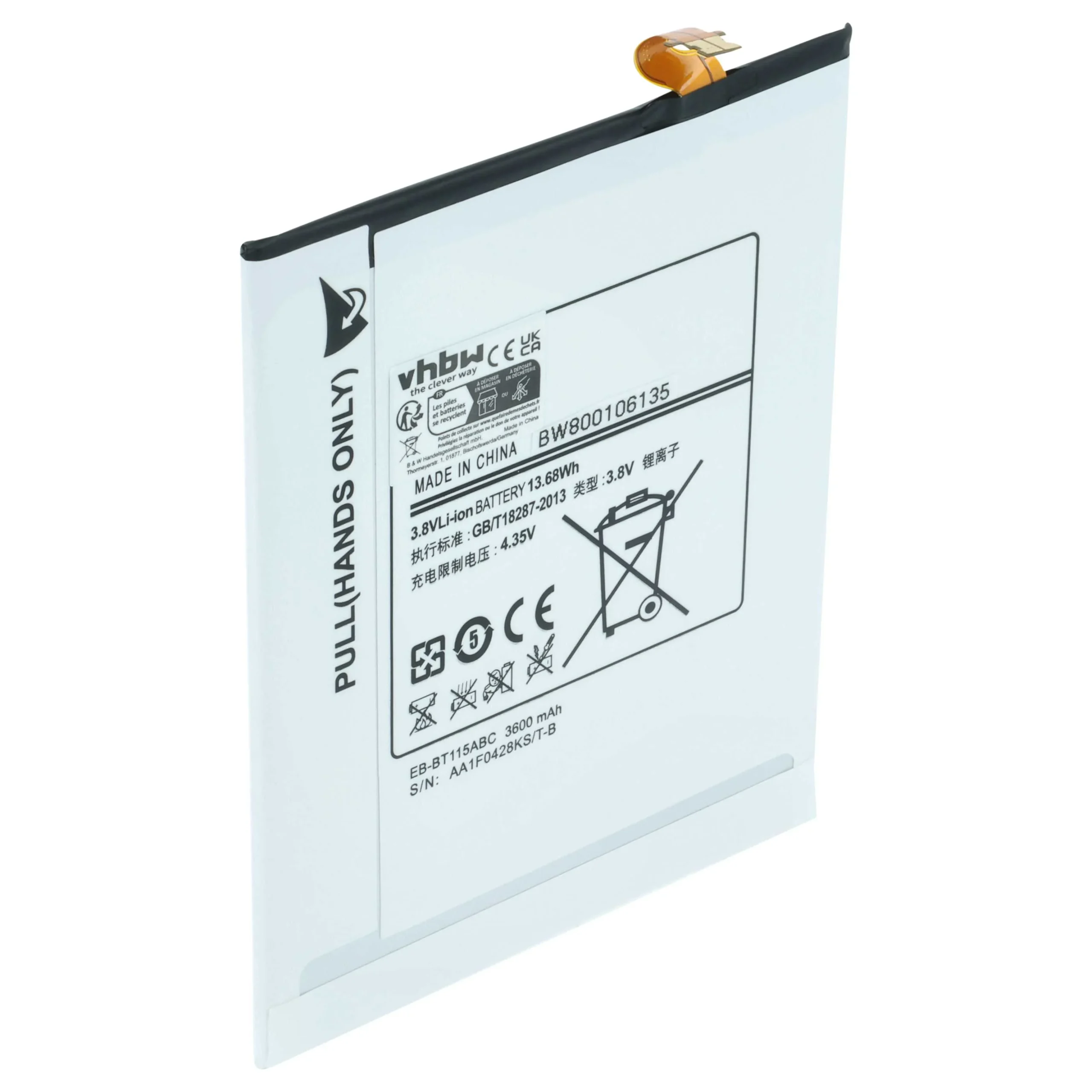 Batterie remplace Samsung DL0DA18As/9-B, DL0DC02aS/9-B, DL0DB01aS/9-B tablette - 3600mAh 3,8V Li-polymère