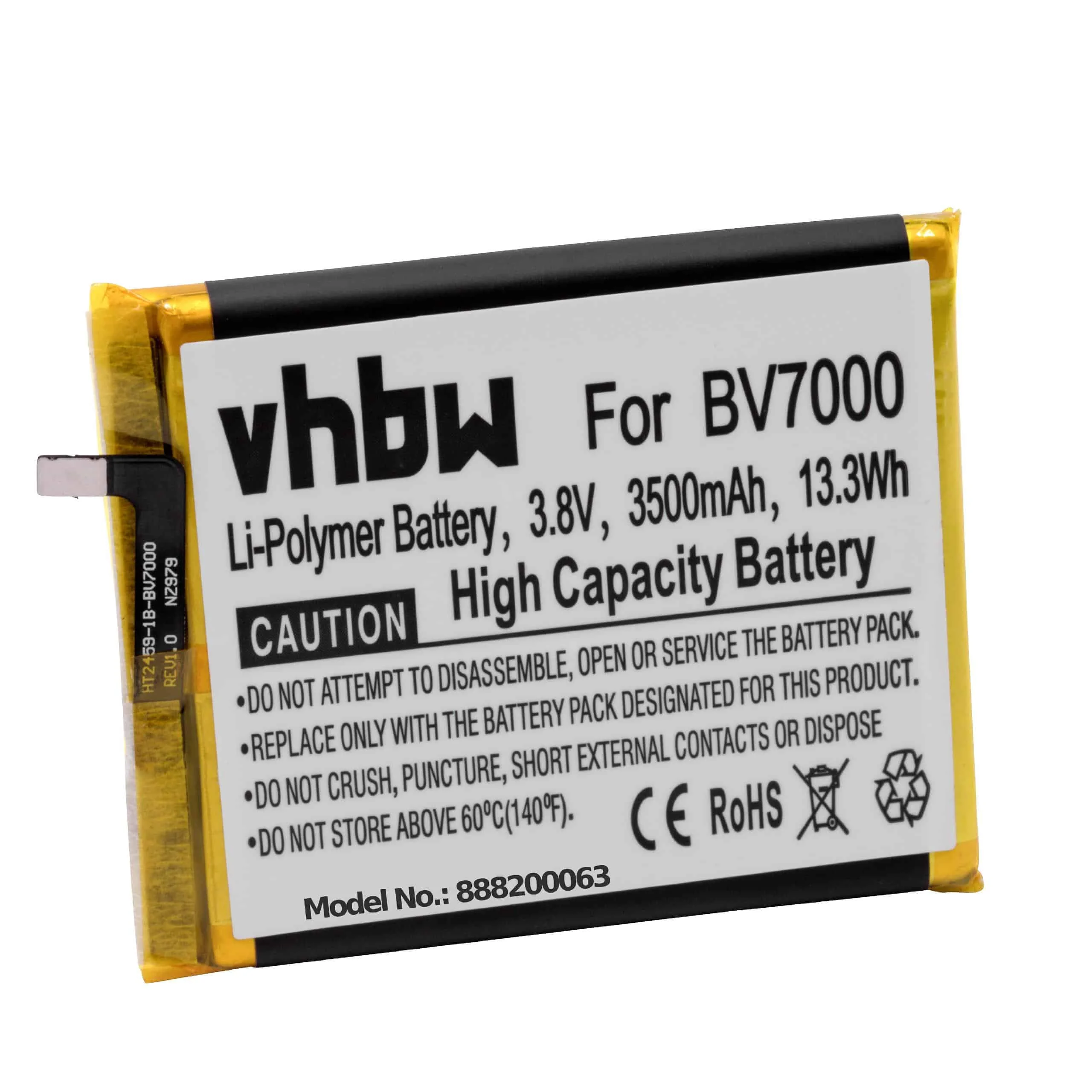 Batterie remplace Blackview V575868P téléphone portable Blackview - 3500mAh 3,8V Li-polymère