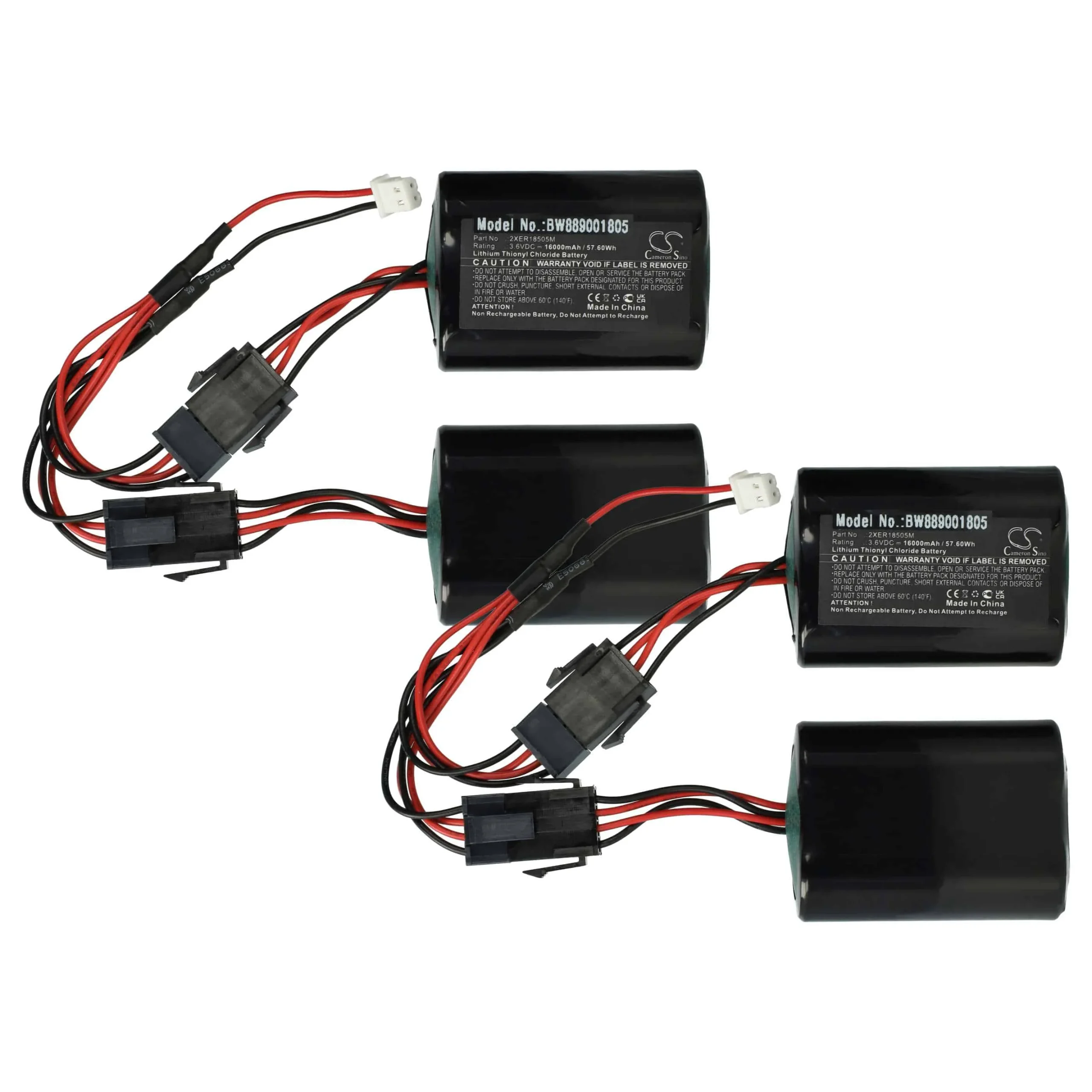 2x Piles remplace Fanso 103-304742 pour centrale d'alarme Tyco - 16000mAh 3,6V Li-SOCl2