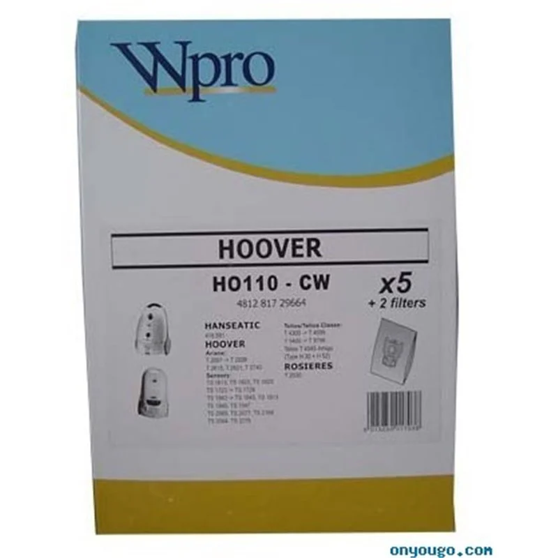 HO110W Sac adaptable papier aspirateur Hoover 481281729664 - Promos